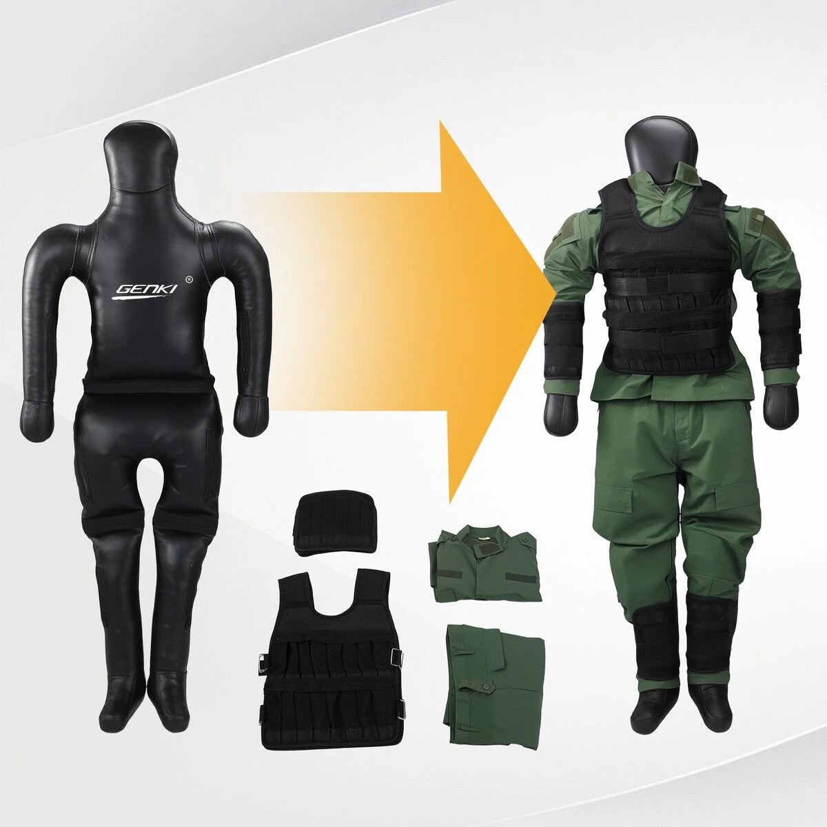 2 Genki 180cm Grappling Dummy BJJ MMA Jiu Jitsu Wrestling Unfilled Boxing, 2 of 4