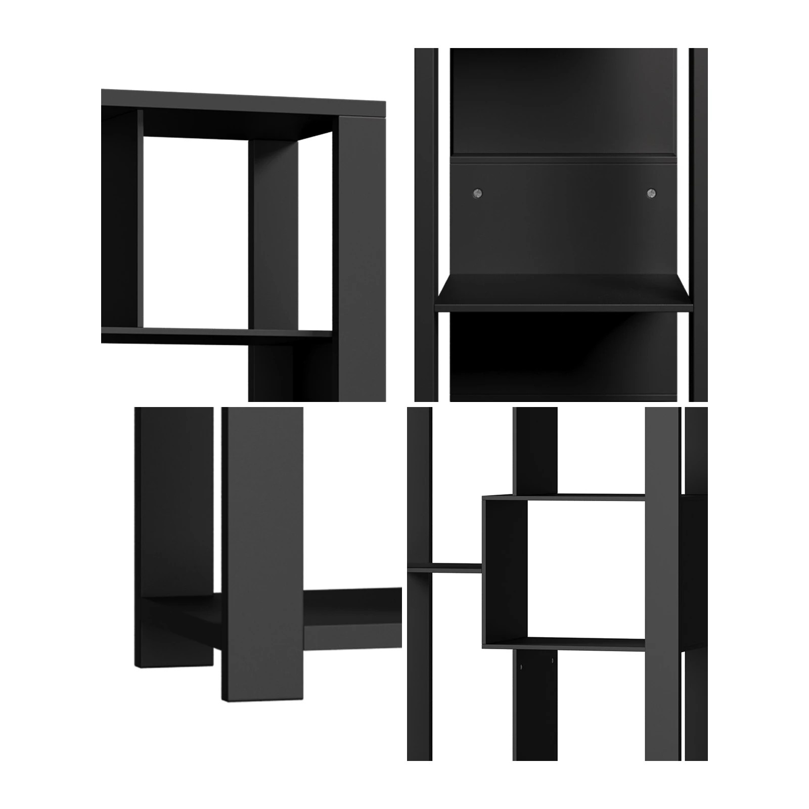 4 Oikiture Bookshelf Display Shelf Storage Cabinet Stand Organiser Bookcase
 - Black, 4 of 9