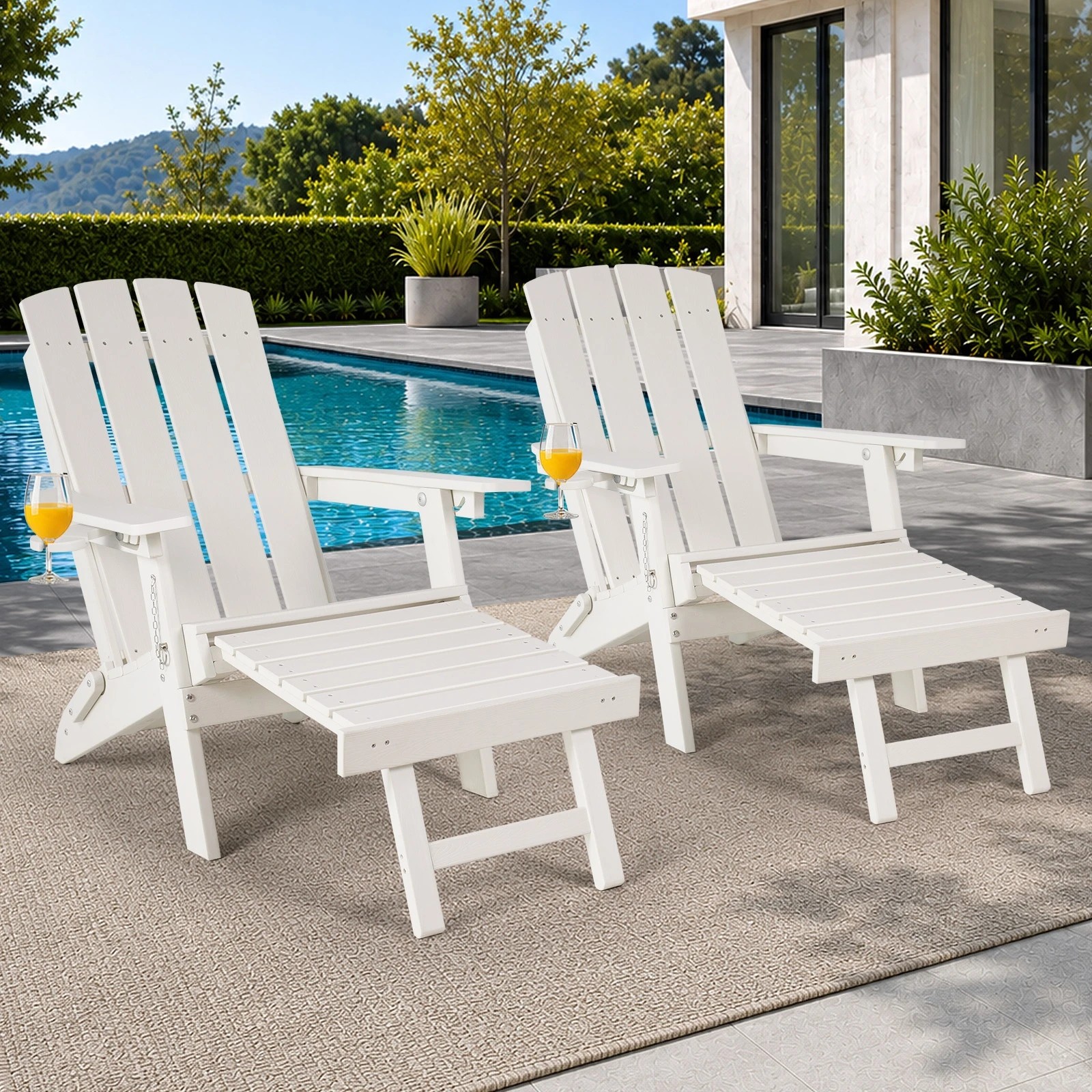 Livsip 2PCS Outdoor Sun Lounge Foldable HDPE Adirondack Chair - Kmart