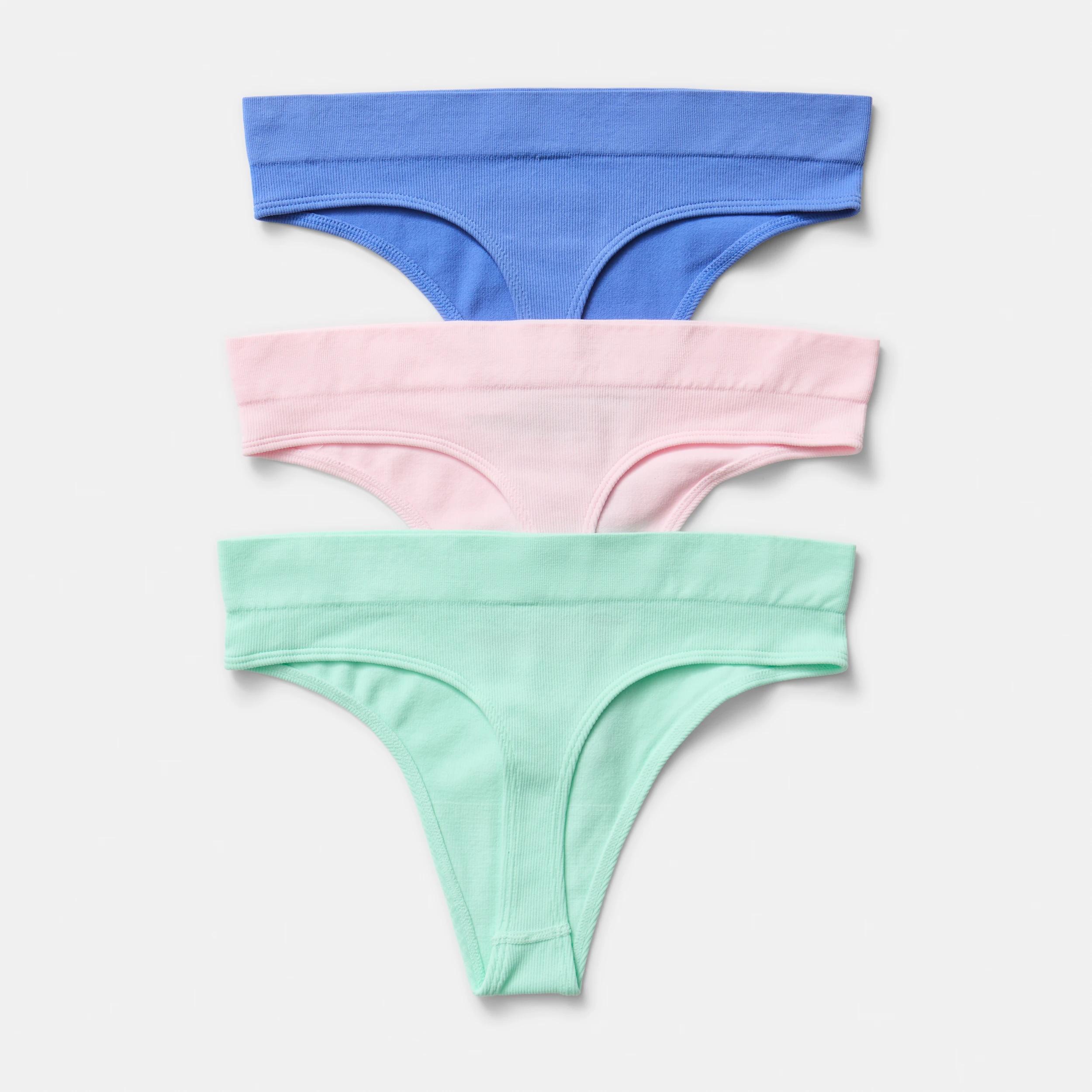 2 3 Pack Rib Seamfree G-string Briefs BLUE MARINE, BALLERINA, BRIGHT MINT, 2 of 8
