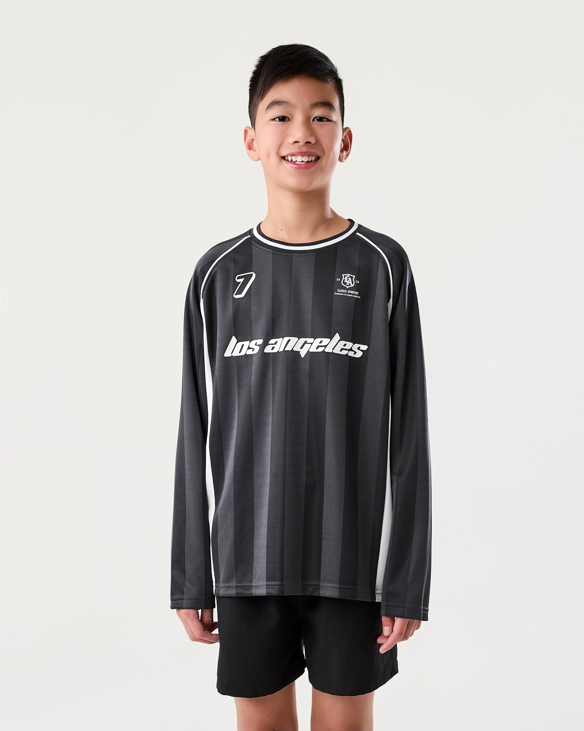 1 Long Sleeve Mesh Sports T-shirt Blk Varsit, 1 of 8