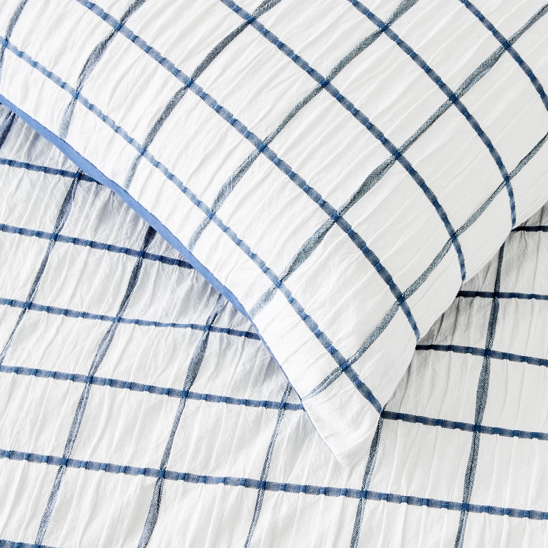 4 Rhys Check Australian Grown Cotton Quilt Cover Set - Double Bed, 4 of 7