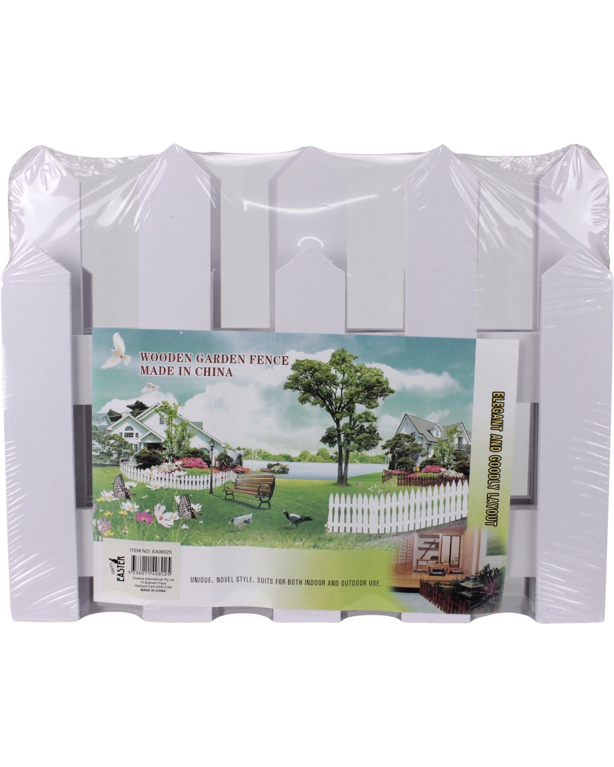 3 Party Planet White Wooden Picket Fence Decoration 1.2m, 3 of 3