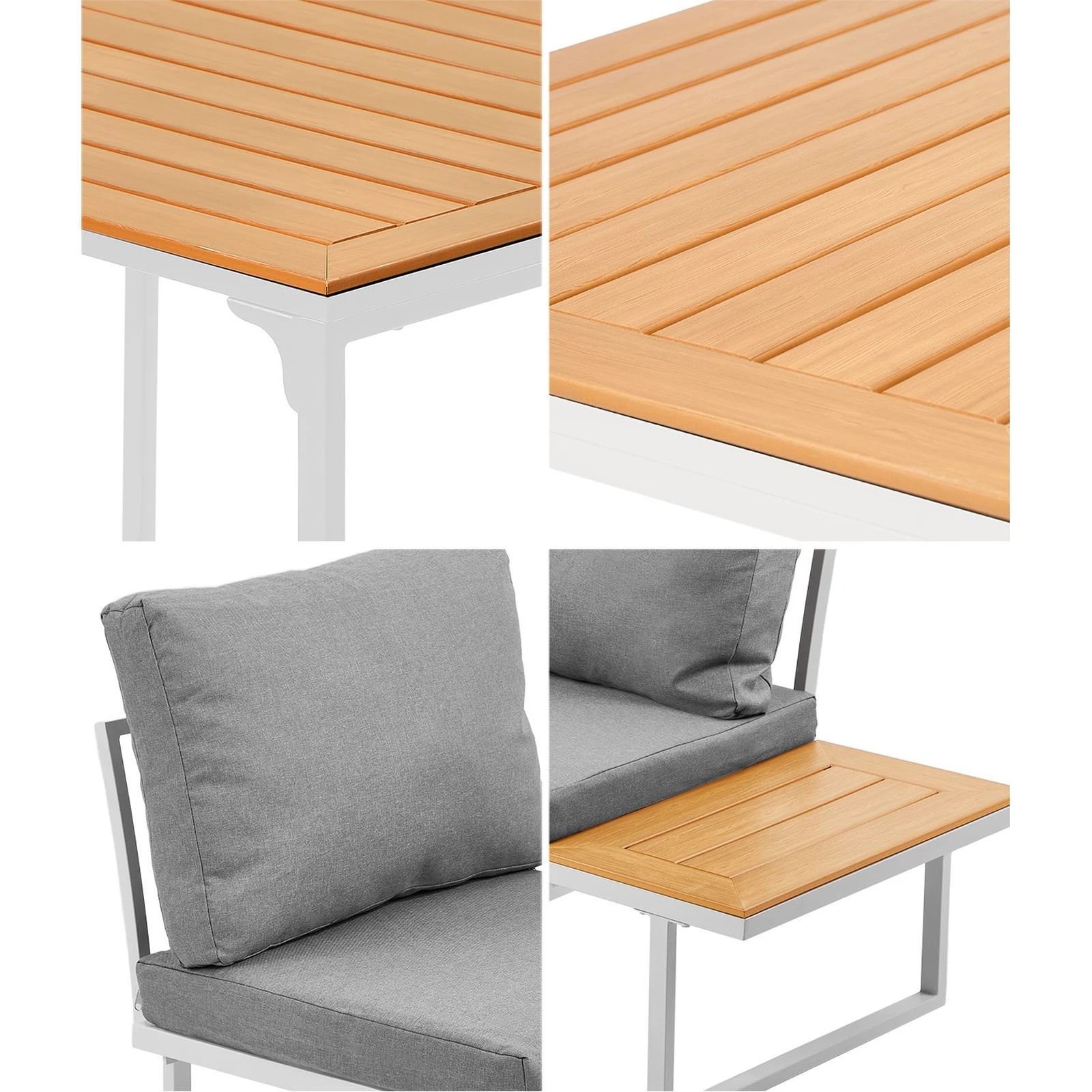 5 Livsip 8 Seater Outdoor Dining Sofa Setting Lounge Side Table Furniture - Multi, 5 of 8