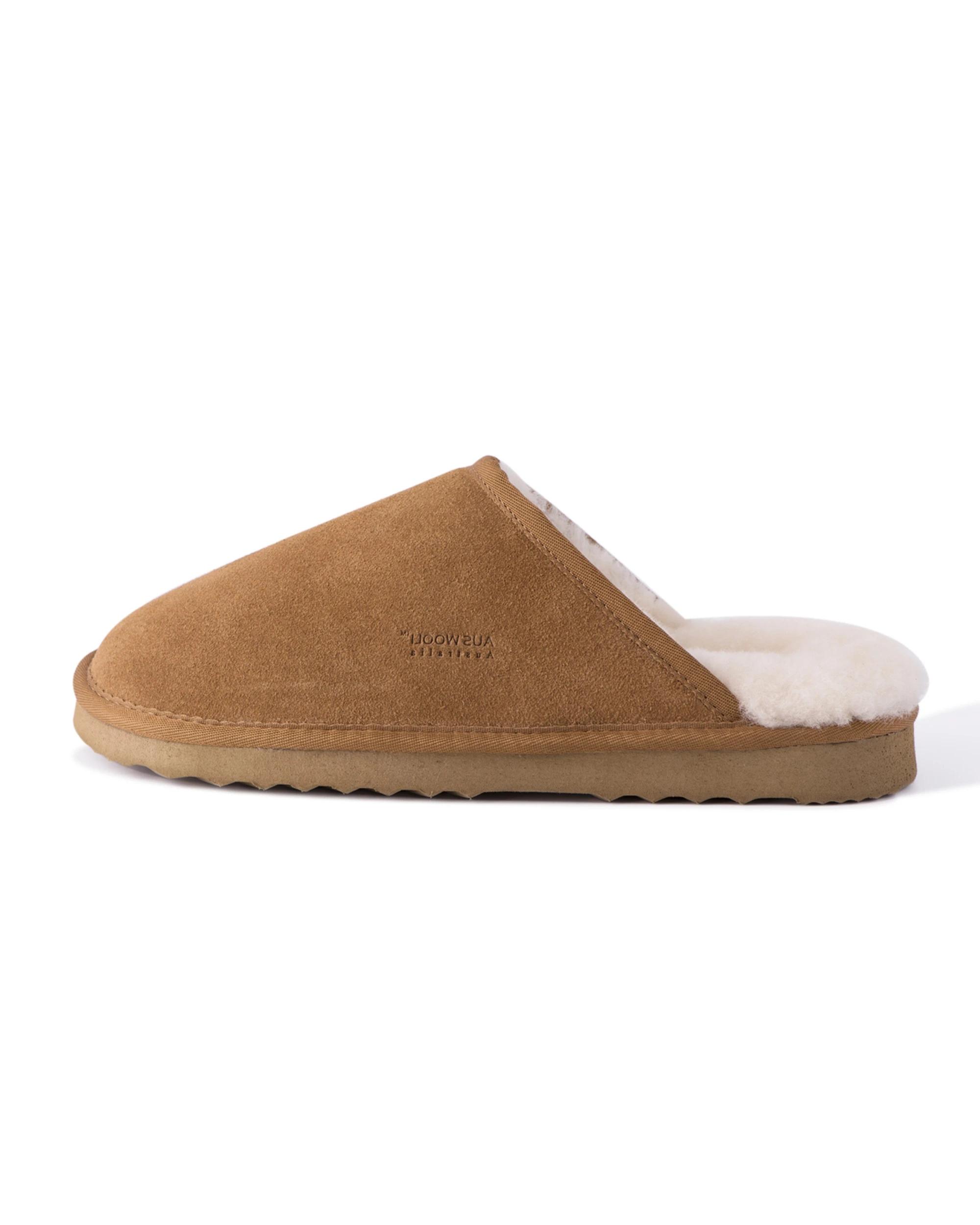 3 AUS WOOLI Sheepskin Wool Manly Slippers TAN, 3 of 5