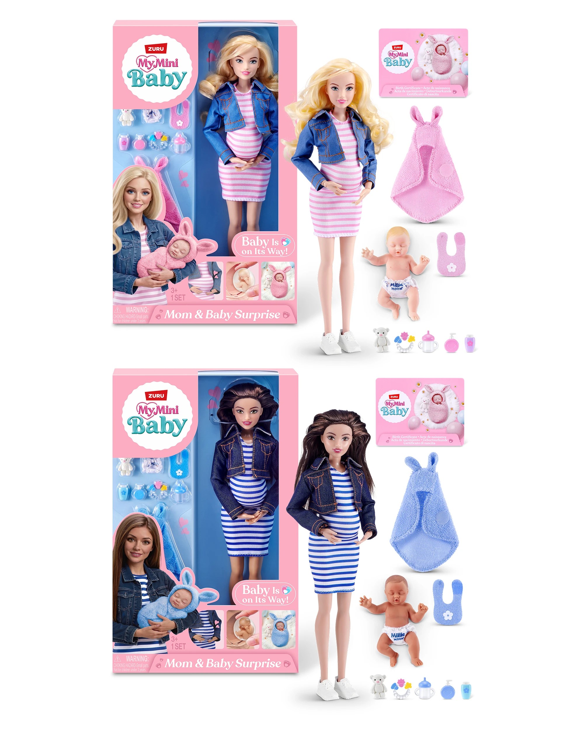 1 ZURU My Mini Baby Mom & Baby Surprise Doll Set, 1 of 10