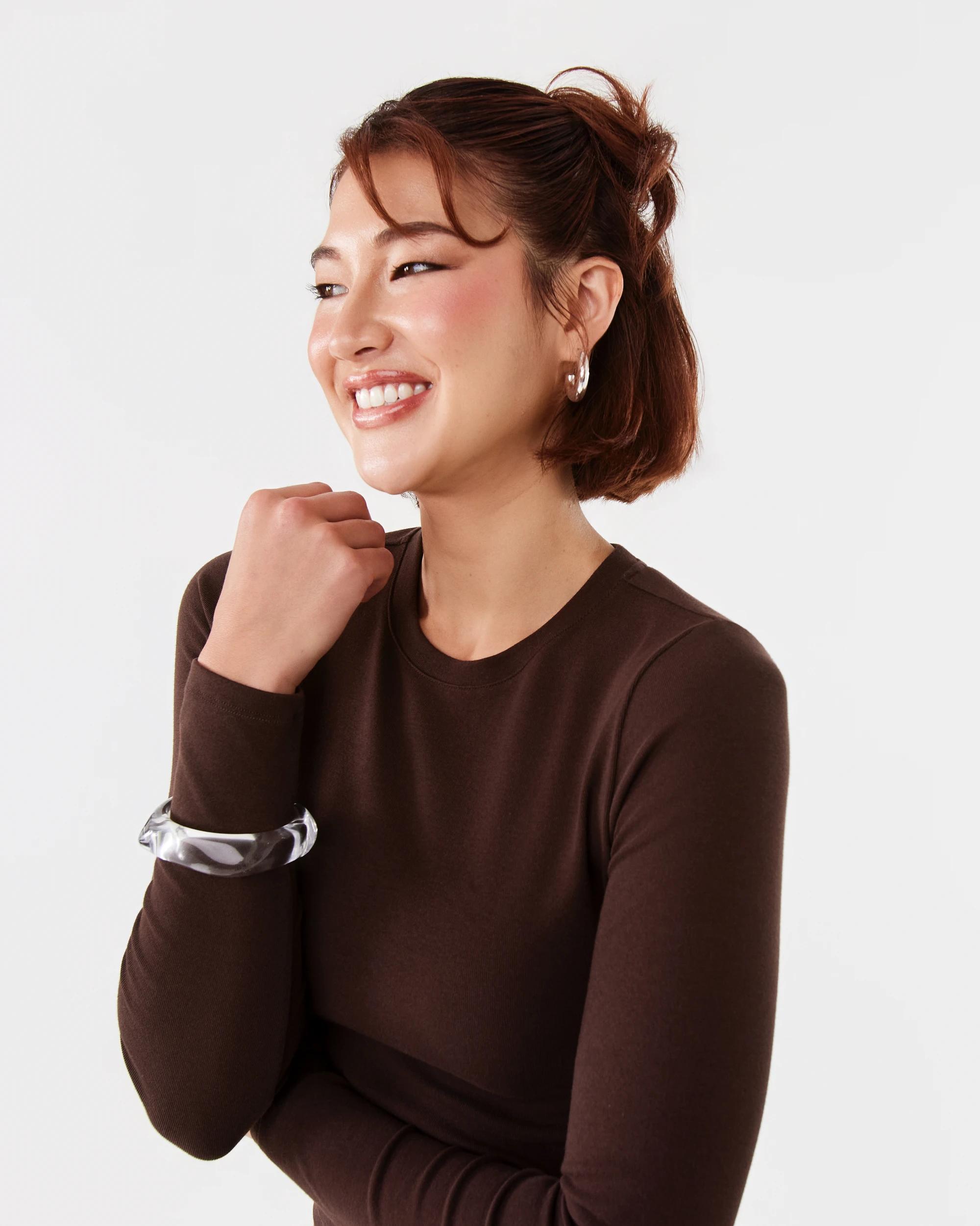 5 Long Sleeve Neat Fit T-shirt Melt Brown, 5 of 6