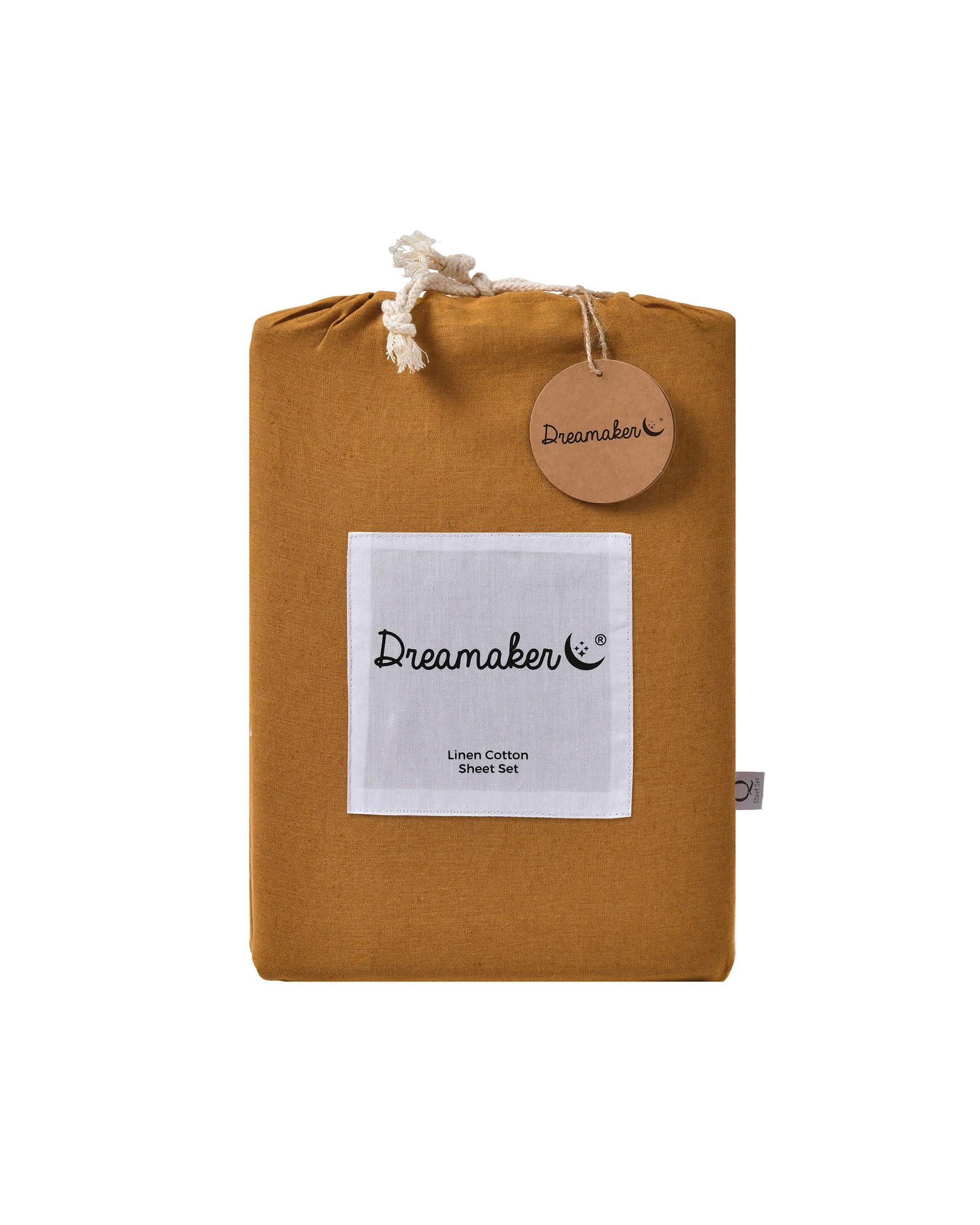 5 Dreamaker Linen Cotton Sheet Set - King Single Bed - Rust, 5 of 6
