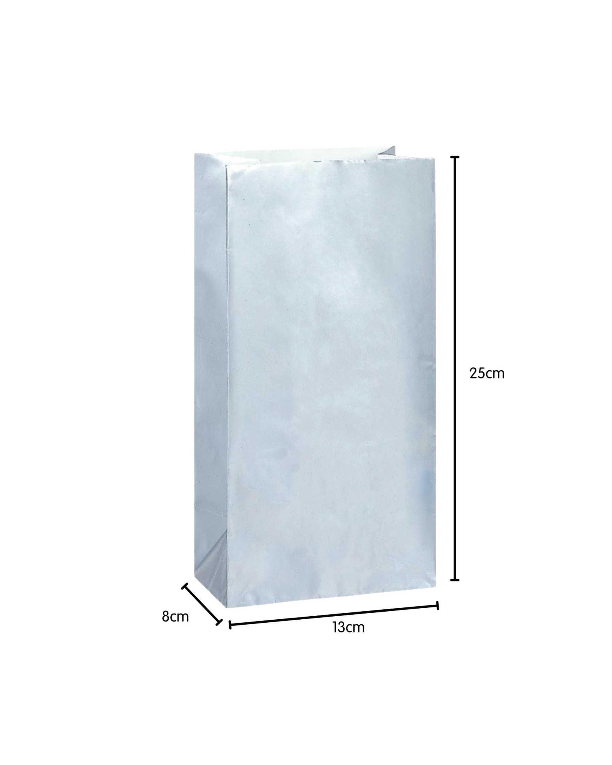 2 Unique Paper Party Bags Pack of 10 - Silver, 2 of 2