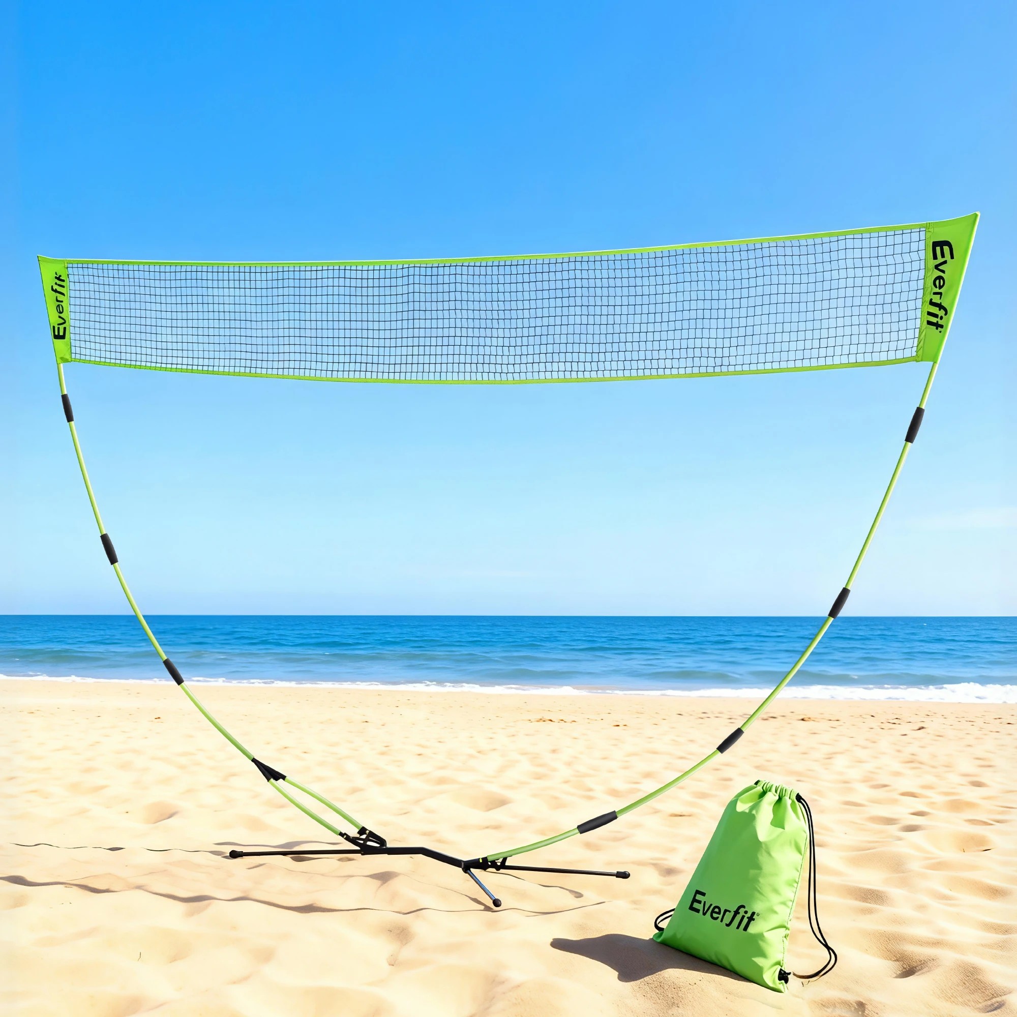 9 Everfit 3M Badminton Tennis Net Portable Volleyball Kit - Green, 9 of 9