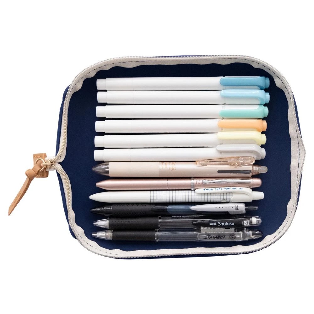 3 Bloomin Tray Large Pencil Case Navy Blue, 3 of 4