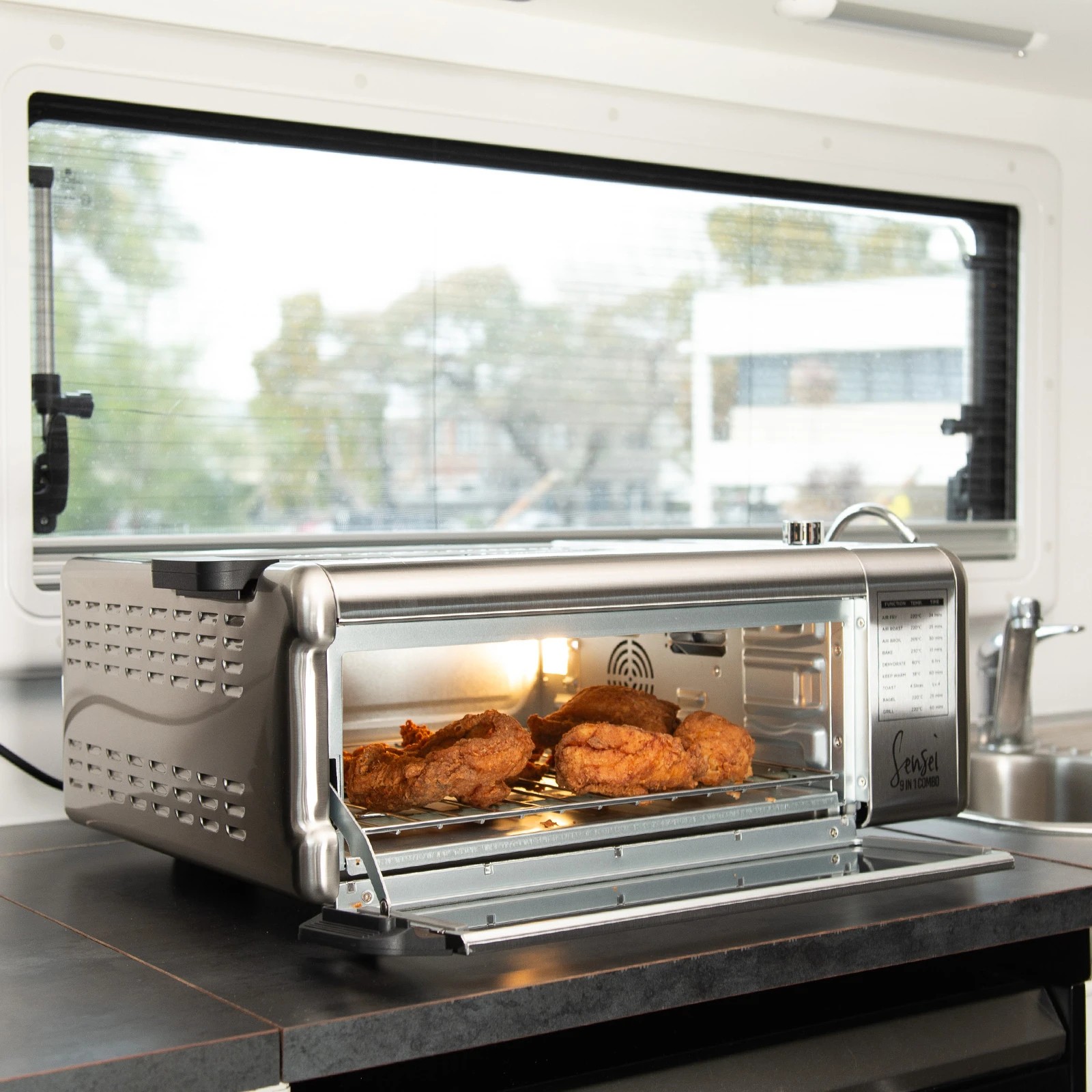 6 Kitchen Couture 9-In-1 Sensei XL Flip Air Fryer Oven Grill Stainless Steel - Silver, 6 of 7