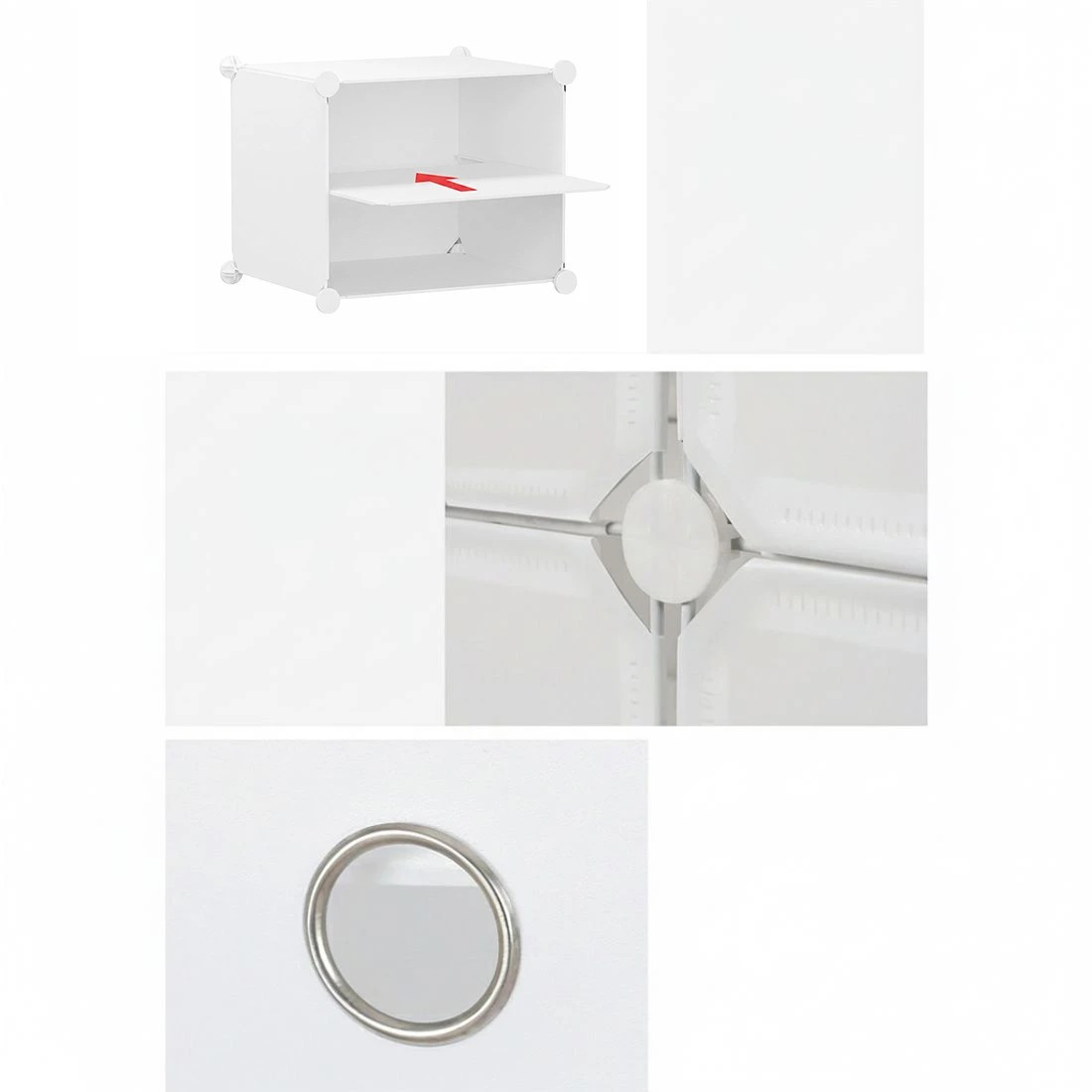 5 Artiss Shoe Rack Storage Cabinet DIY 15 Storage Cube Stackable - White, 5 of 7