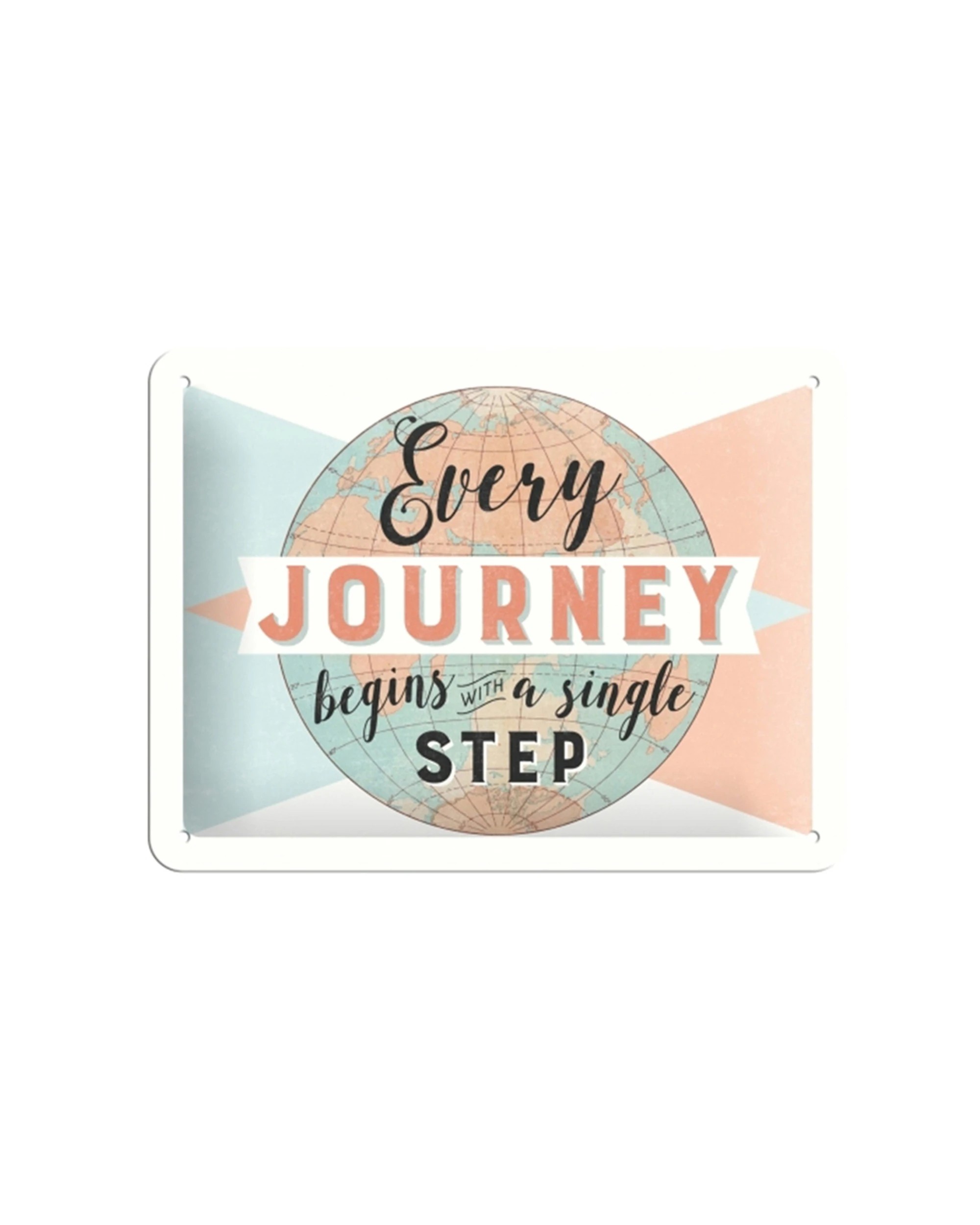 1 Nostalgic-Art 15x20cm Small Metal Sign - Every Journey Begins - Multi, 1 of 3
