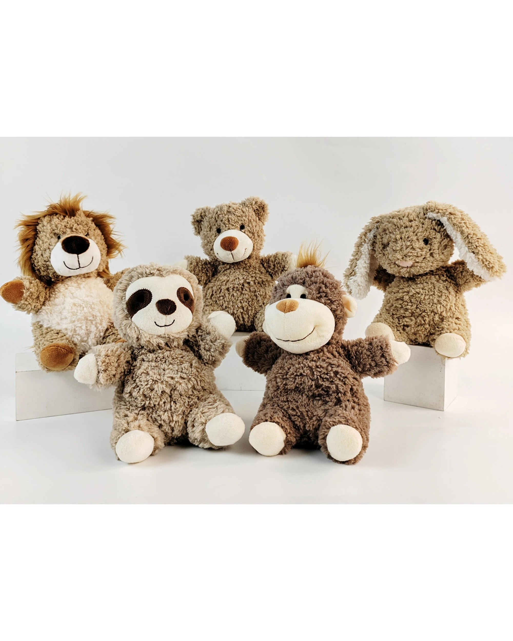 2 Urban Curly Rabbit 18cm Soft Toy Animal Plush - Beige, 2 of 3