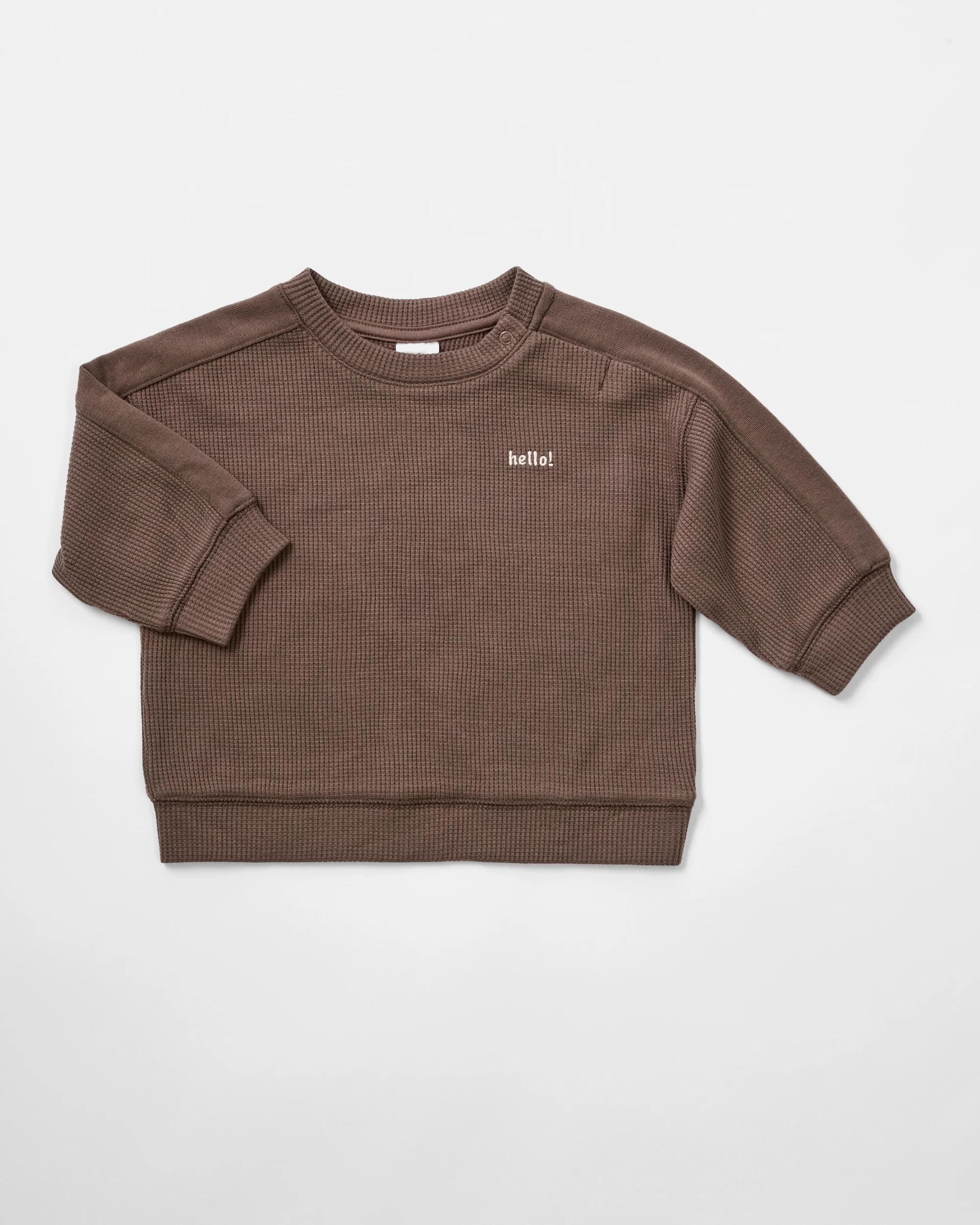 2 Spliced Waffle Set Brn Hello, 2 of 5