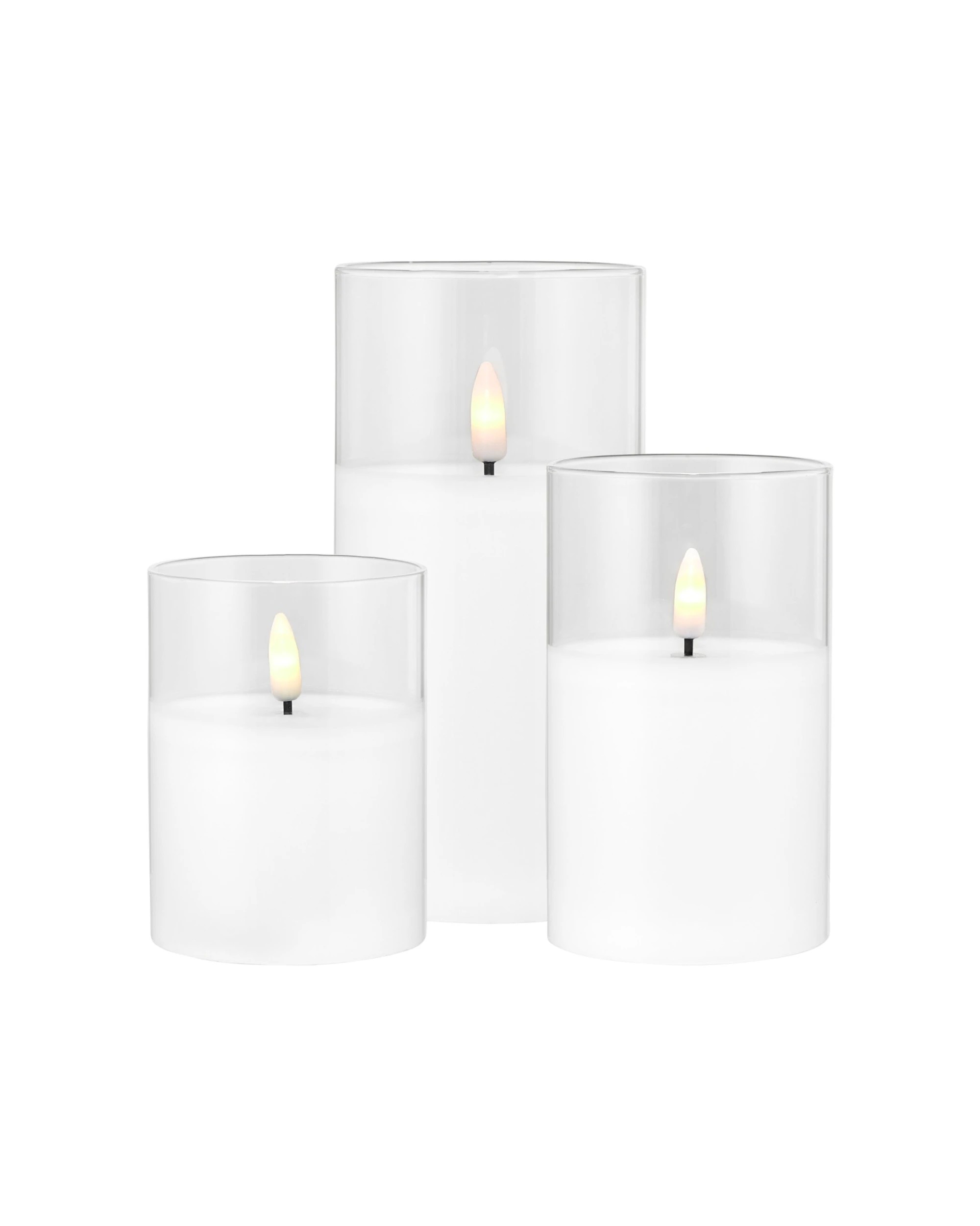 1 Maxwell & Williams 3pc Let's Get Lit LED Flameless Candles In Glass Set - White, 1 of 4