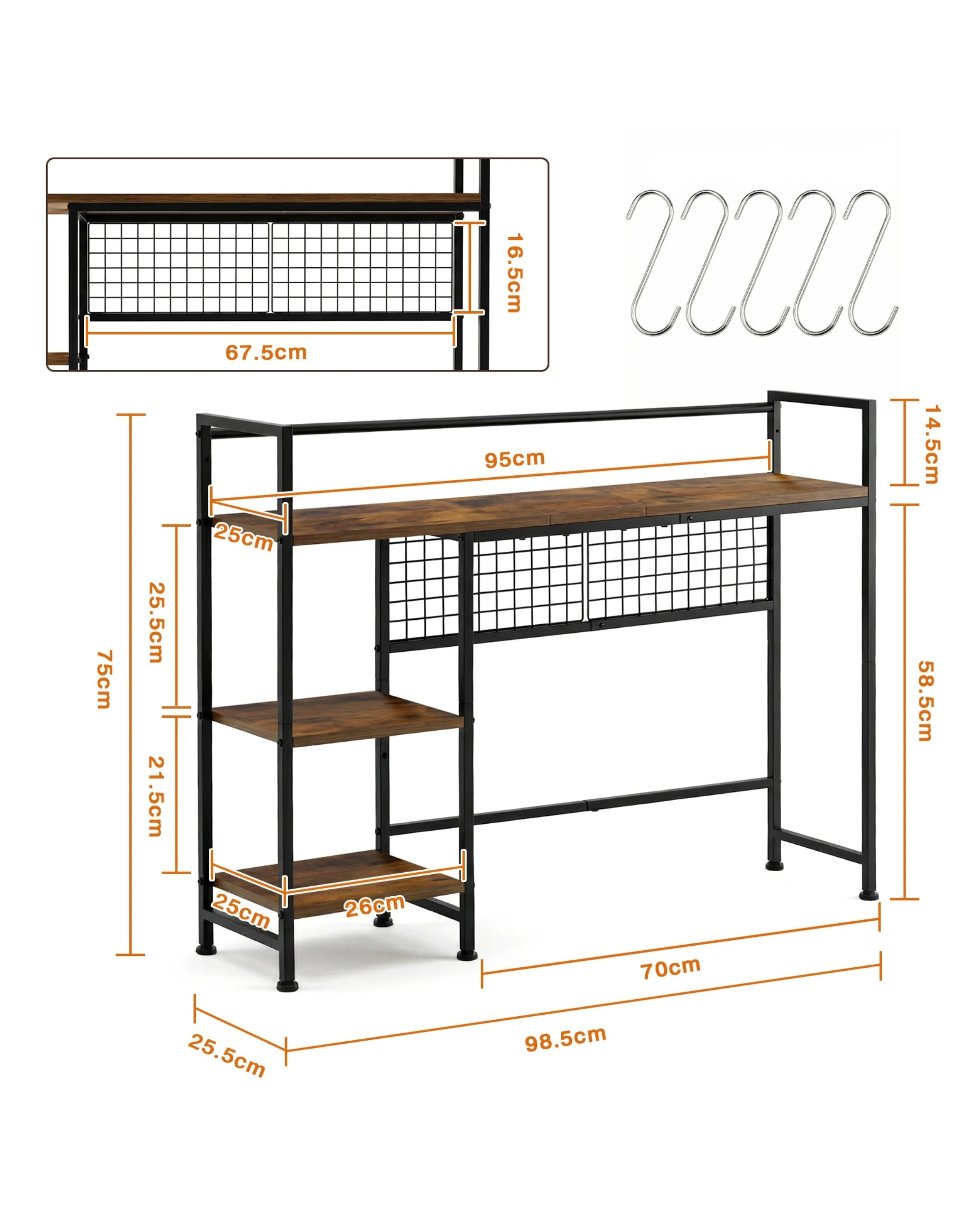 2 Advwin Desktop Bookshelf Wood Display Rack w/3 Shelves, 2 of 10