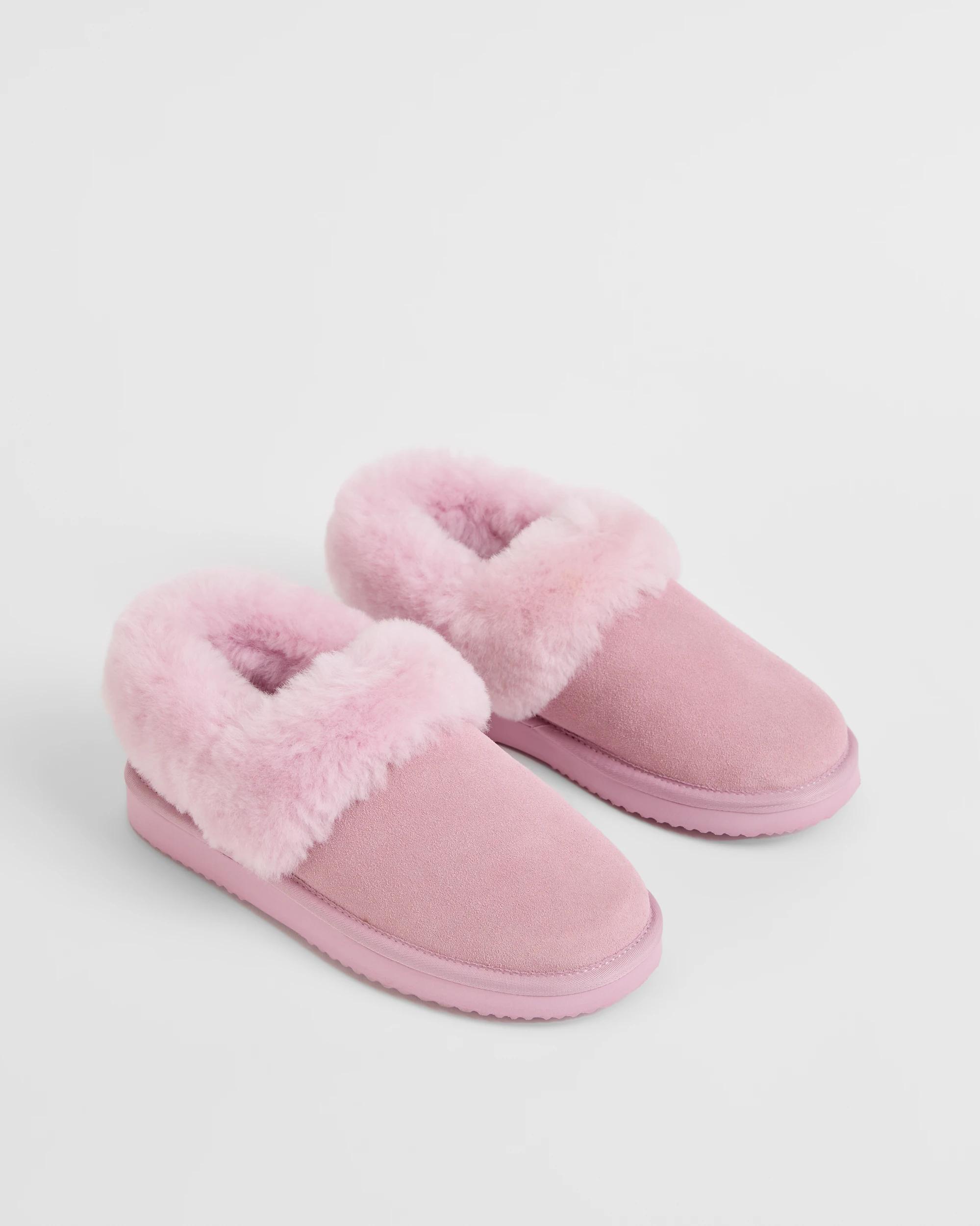 2 Australian Design Ugg Boots and Slippers Australian Design UGG Leather and Sheepskin Closed Toe Slippers PINK, 2 of 4