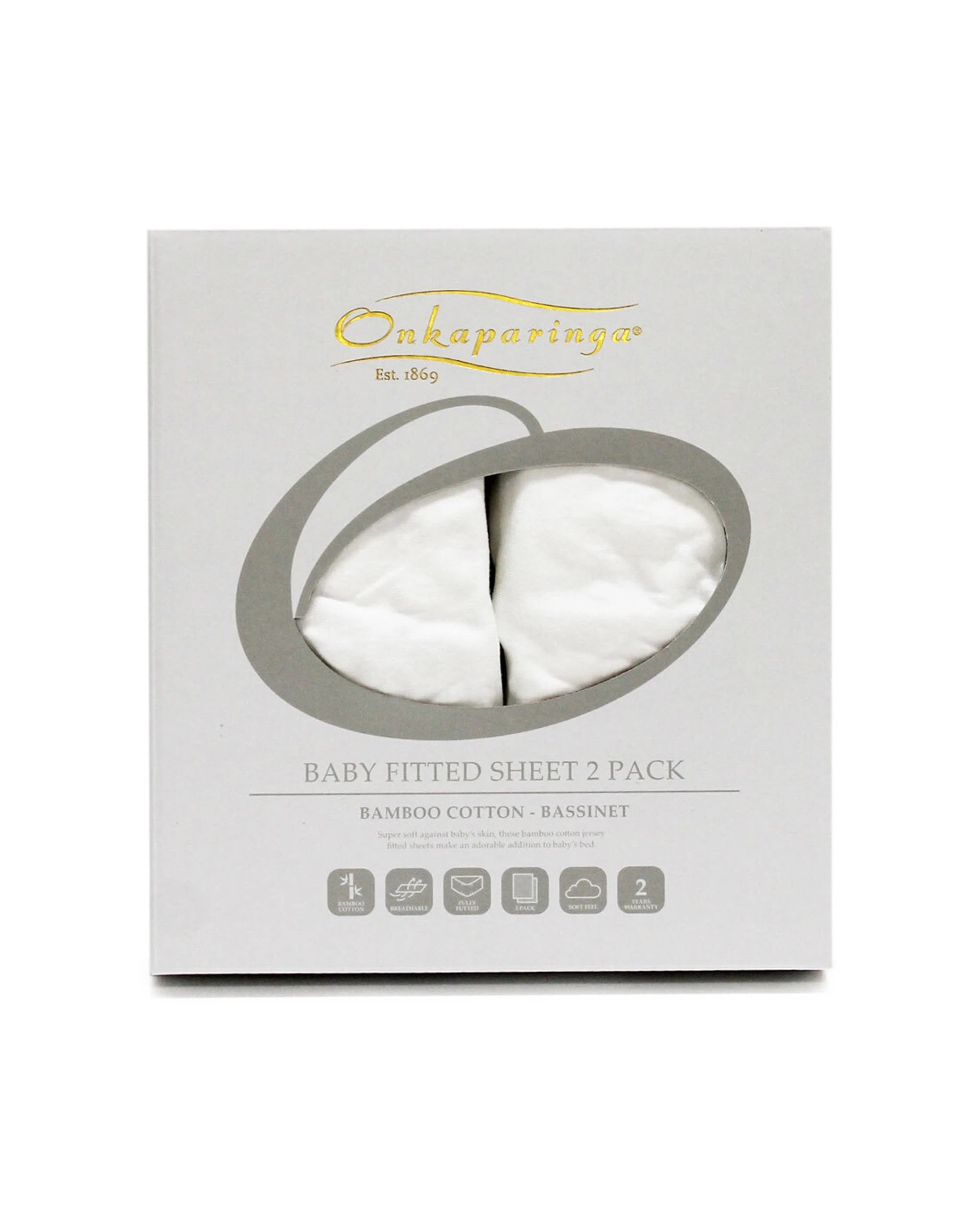 1 Onkaparinga Baby Cotton Jersey Bassinet Sheet - White, 1 of 1