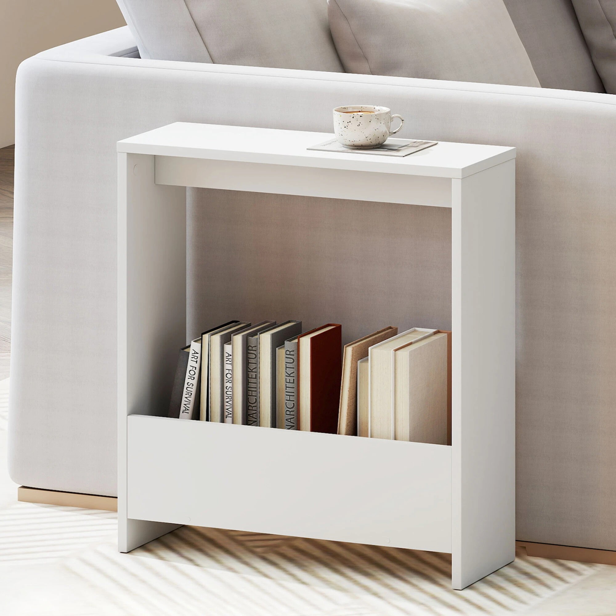 8 Levede Slim Side Table Two-Tier - White, 8 of 9