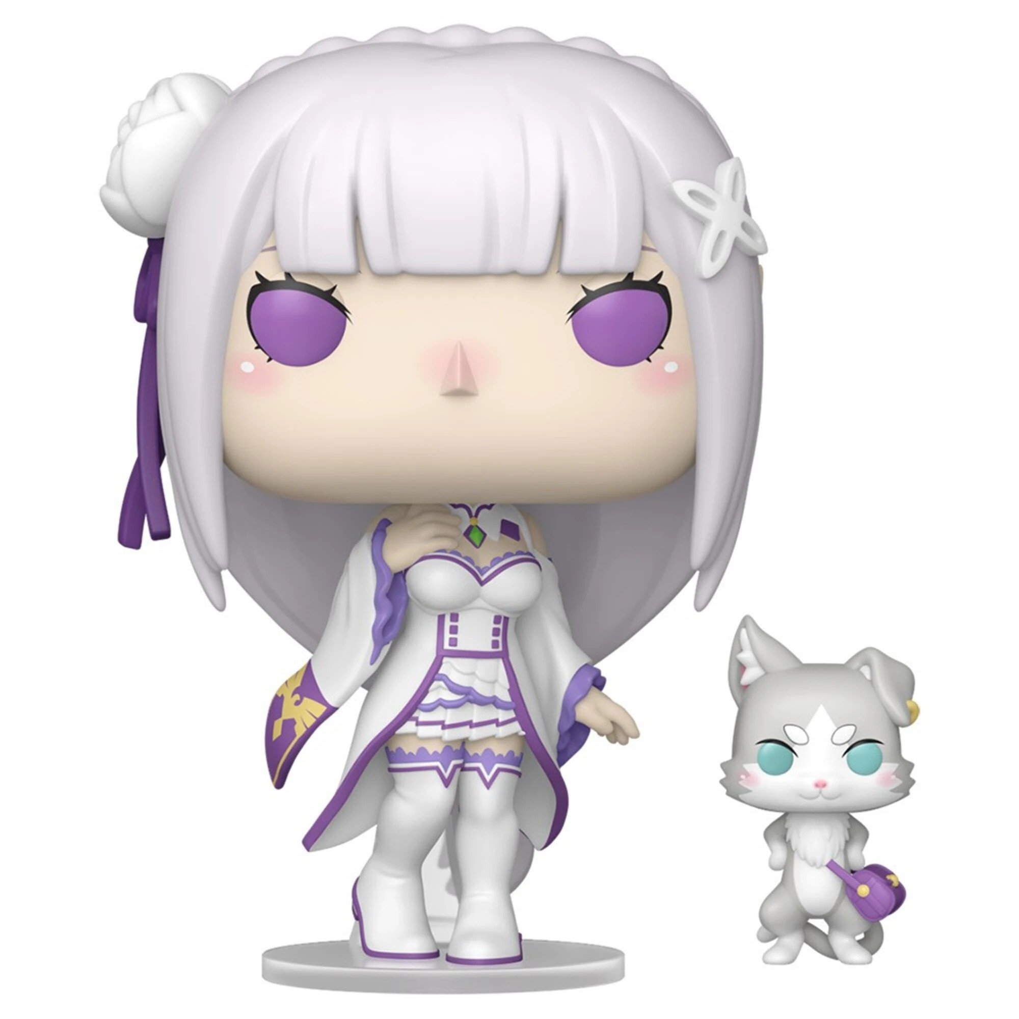 1 Re:Zero - Starting Life in Another World - Emilia with Puck Pop! Vinyl Figure, 1 of 2