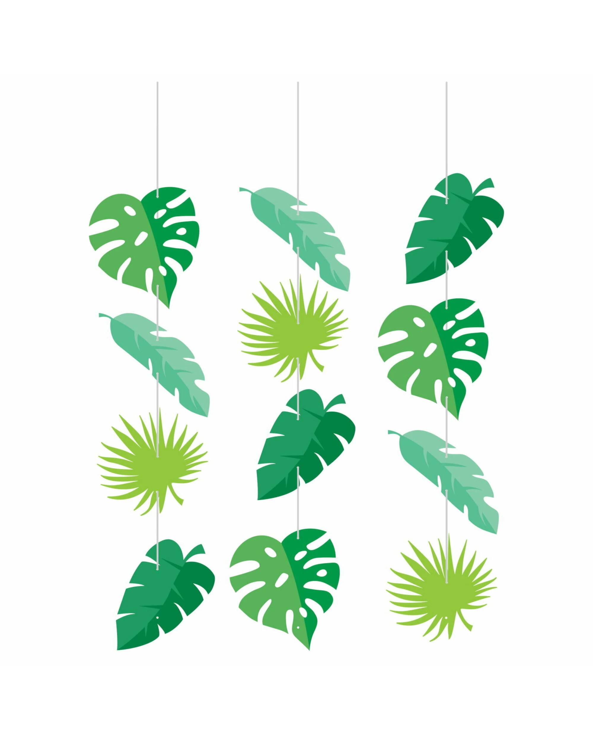 1 Creative Converting Green Jungle Leaf Hanging Decorations, 1 of 1