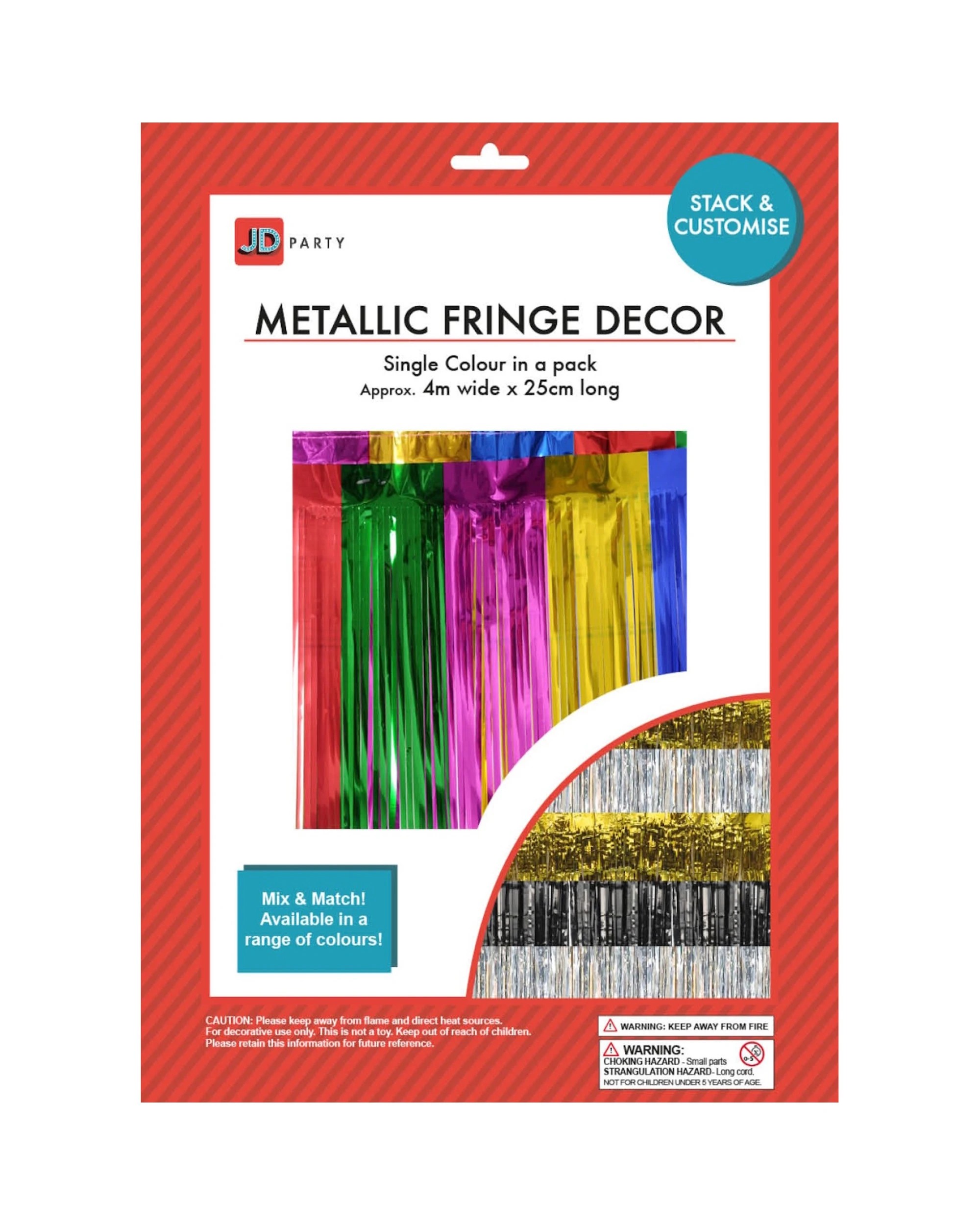 2 JD Party Metallic Rainbow Fringe Banner - Metallic, 2 of 2