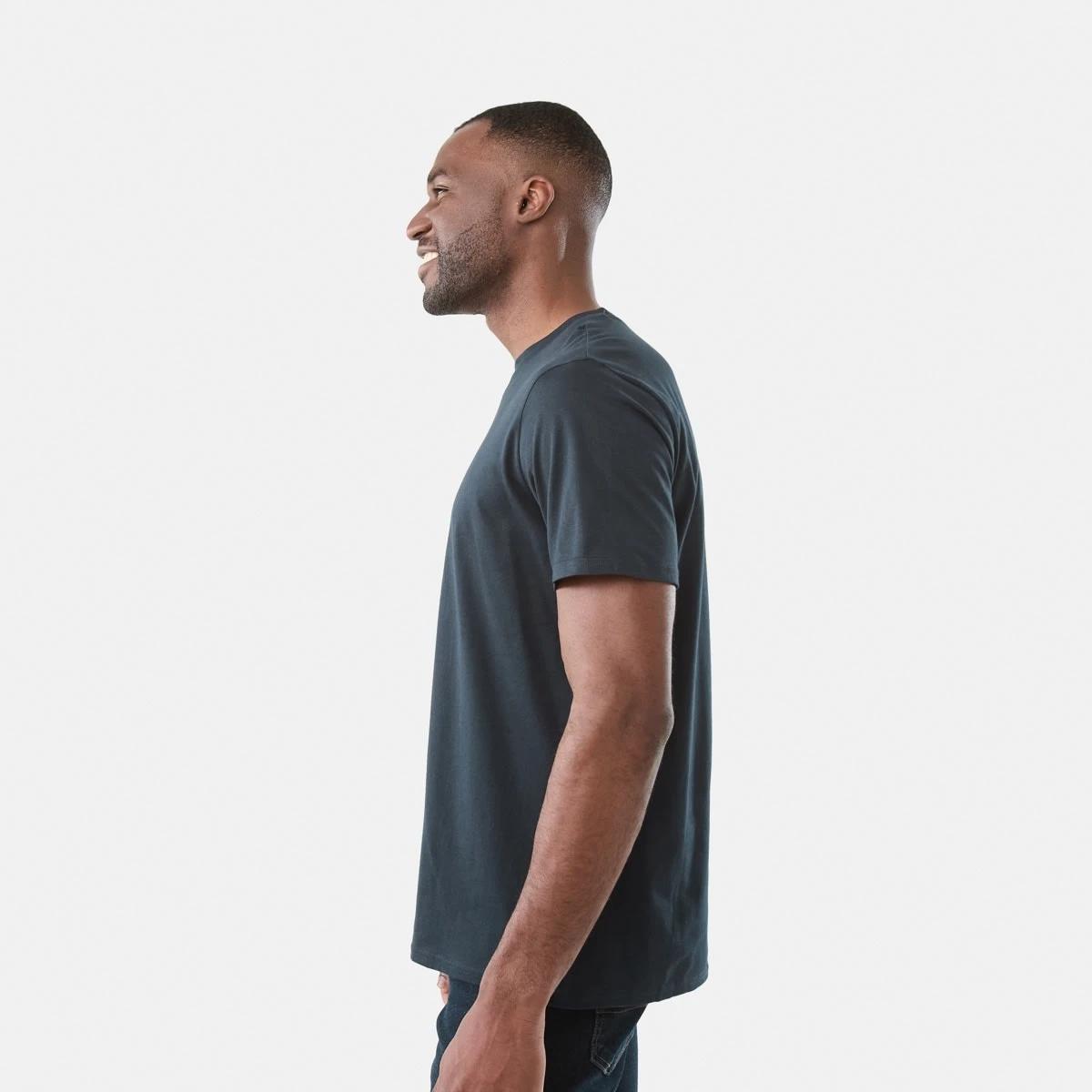2 Australian Grown Cotton Crew Neck T-shirt Blu Night, 2 of 5