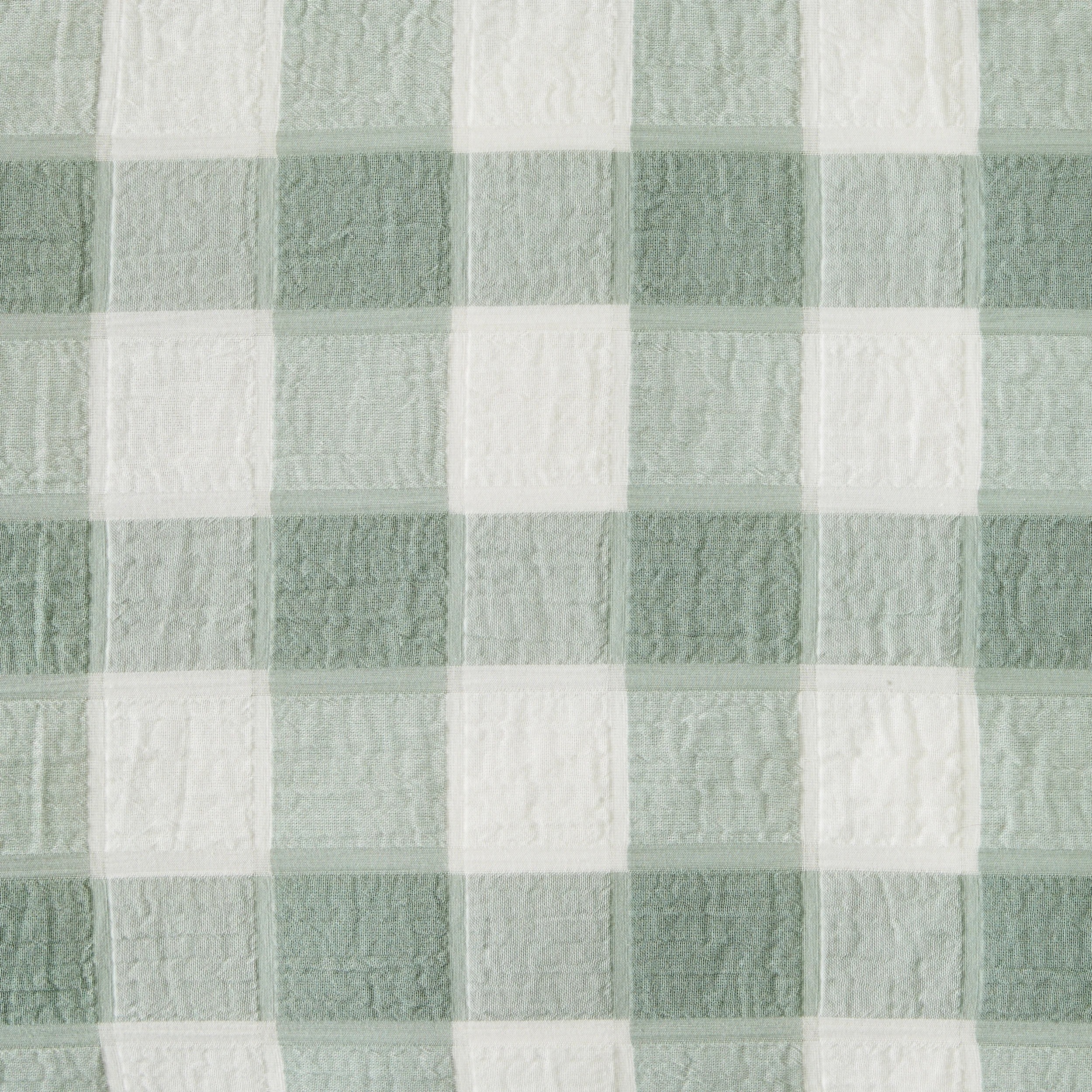7 Check Seersucker Quilt Cover Set - Double Bed, Sage, 7 of 7