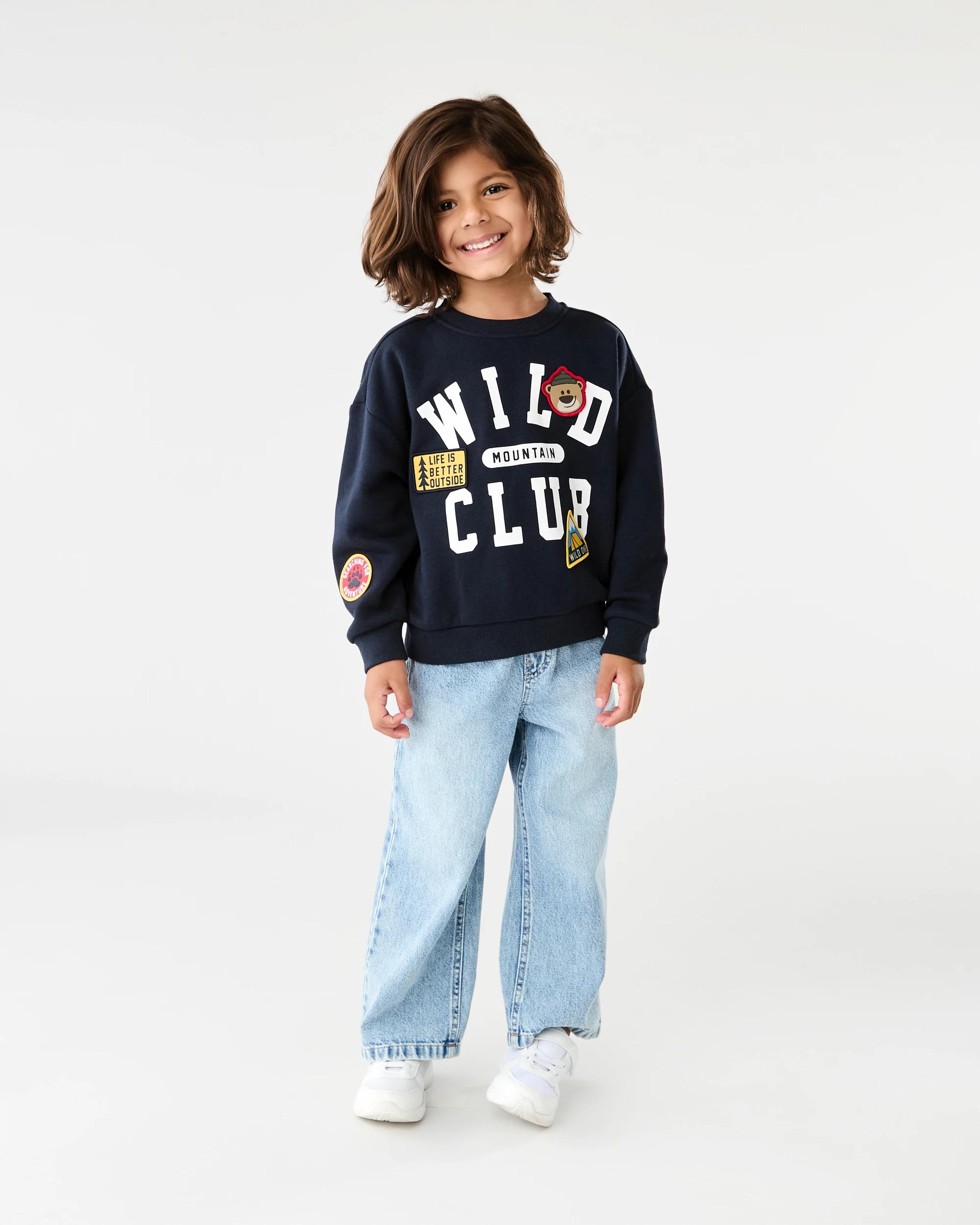 7 Oversized Print Crew Neck Sweatshirt Nvy Nature, 7 of 7