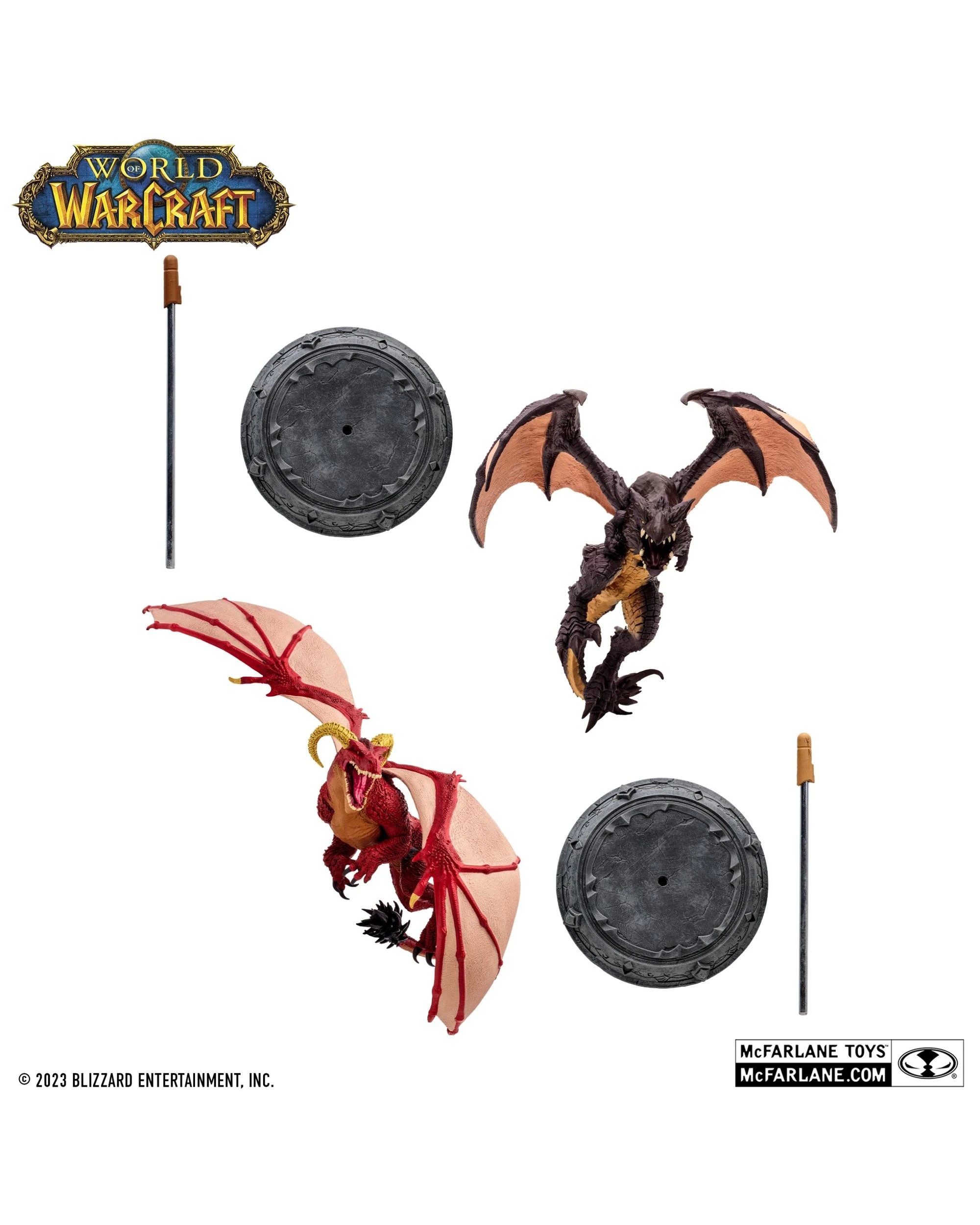 2 World of Warcraft Red Highland Drake and Black Proto-Drake 1:12 Scale Figure 2 Pack, 2 of 8