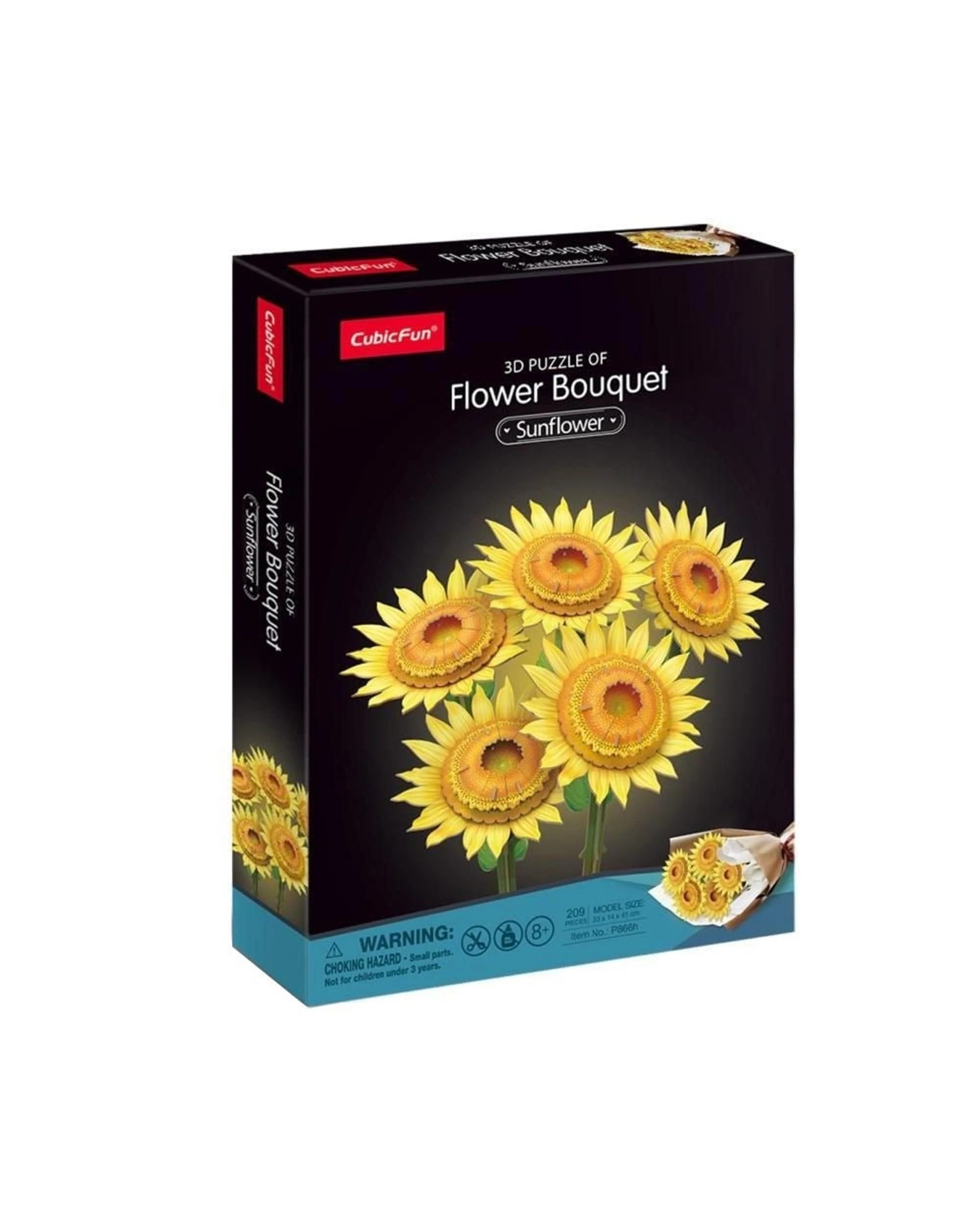 1 CubicFun Flower Bouquet Bundle of Sunflowers 209 Piece 3D Puzzle Model Kit, 1 of 2