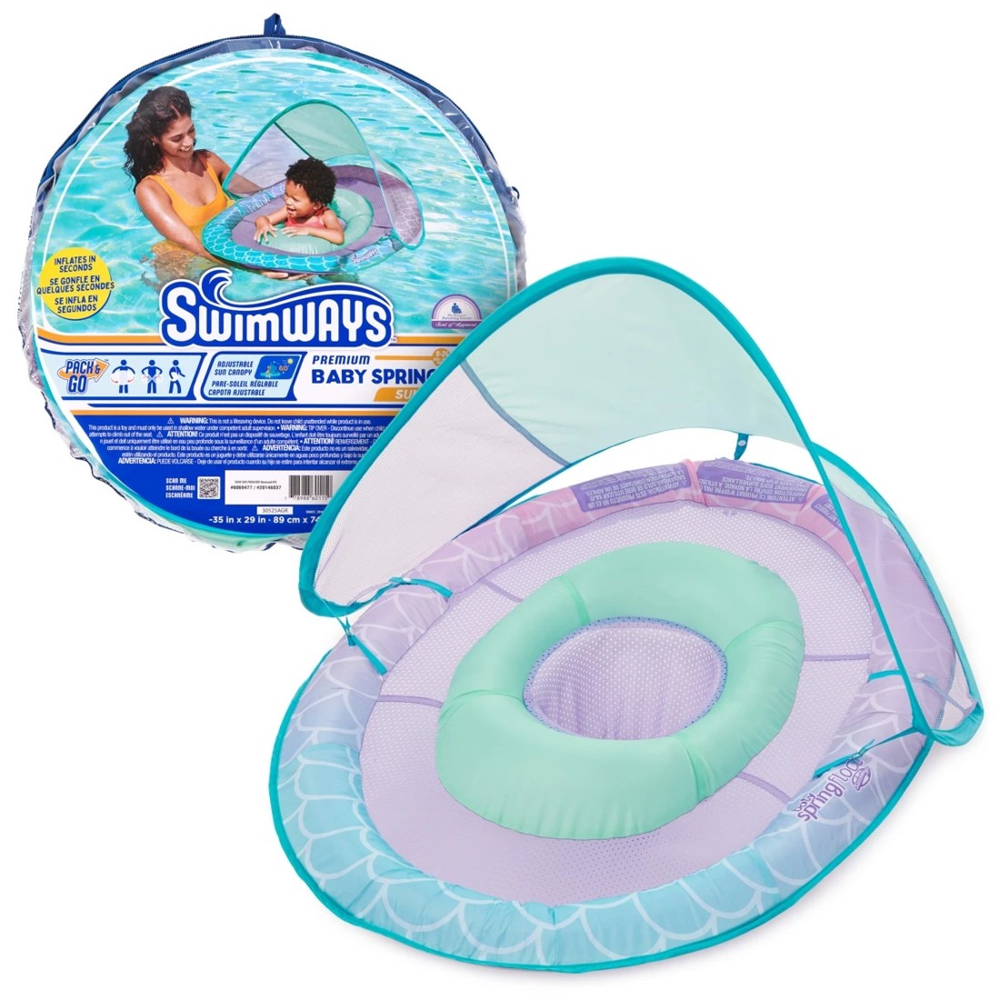 2 Swimways Baby Premium Spring Float Sun Canopy - Assorted, 2 of 8