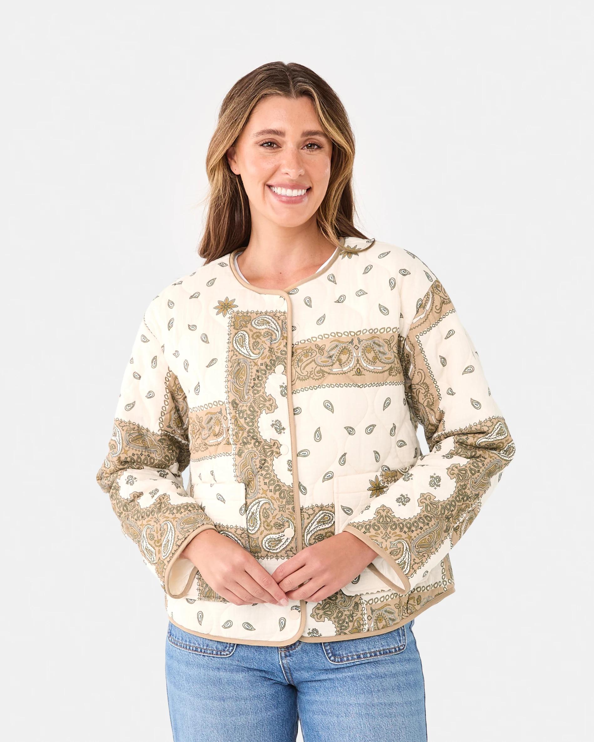 2 Printed Quilted Bomber Jacket Ecr Mt, 2 of 7