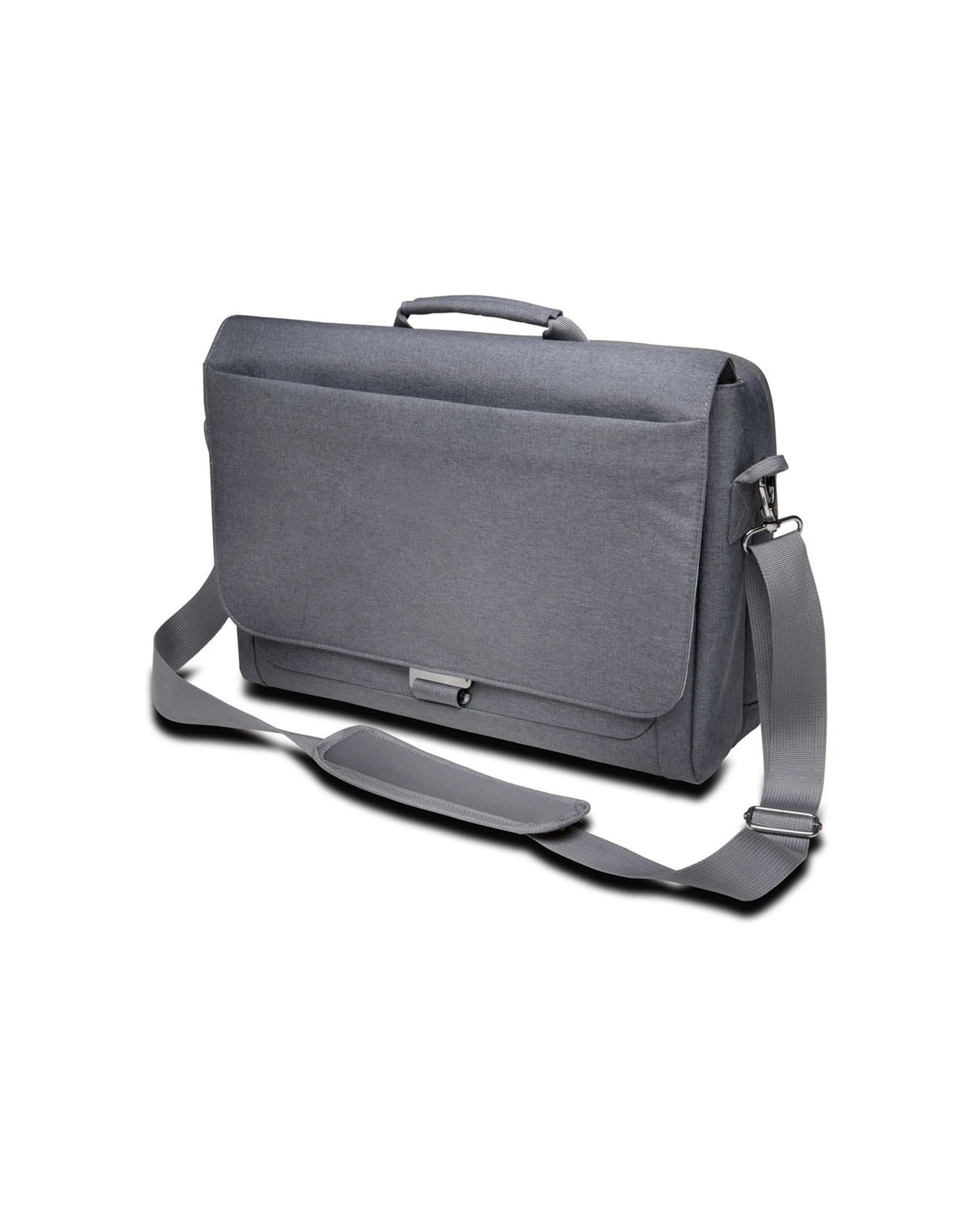 1 Kensington LM340 Shoulder Messenger Bag Padded Laptop Tablet Sections - Grey, 1 of 5
