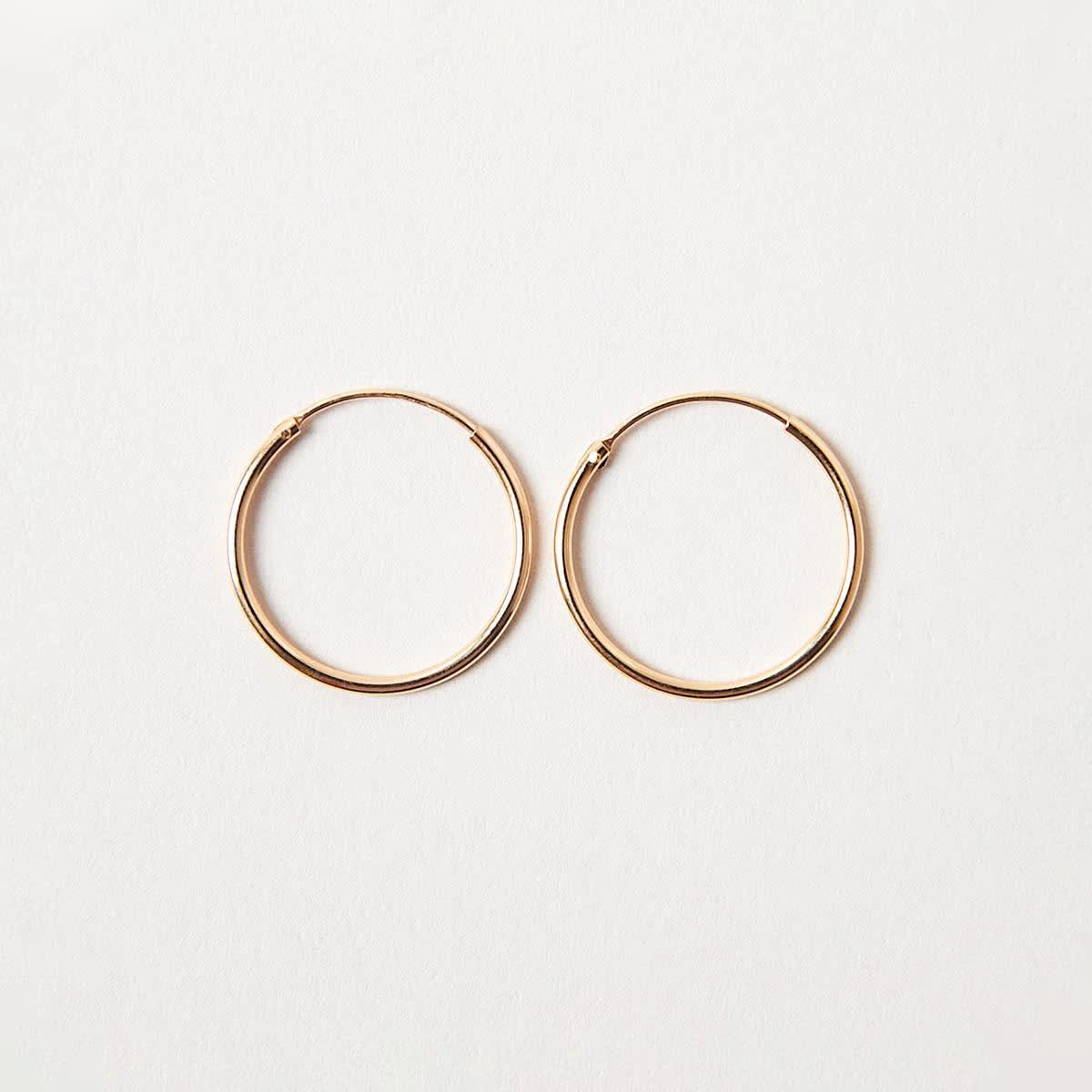 1 Gold Plated Sterling Silver Hoop Earrings - 20mm Gold, 1 of 6