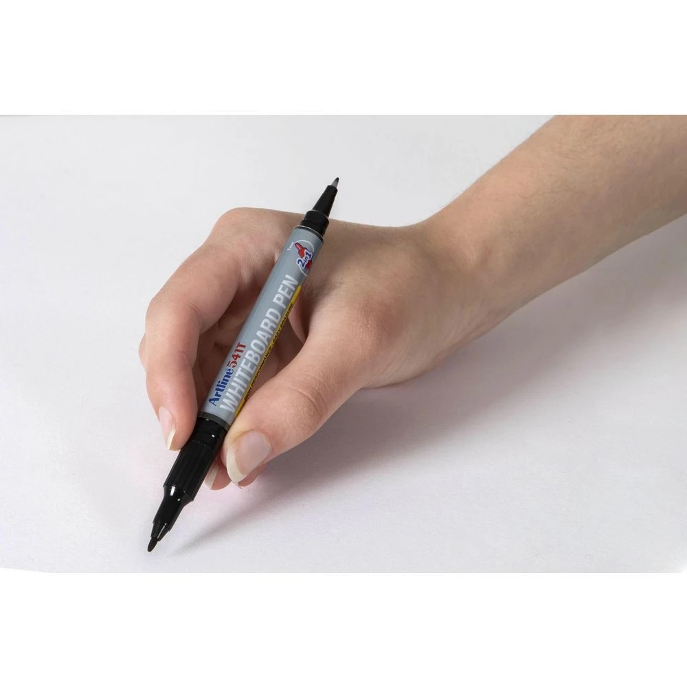 5 Artline 541T Dual Nib Whiteboard Markers 2 Pack Black, 5 of 5
