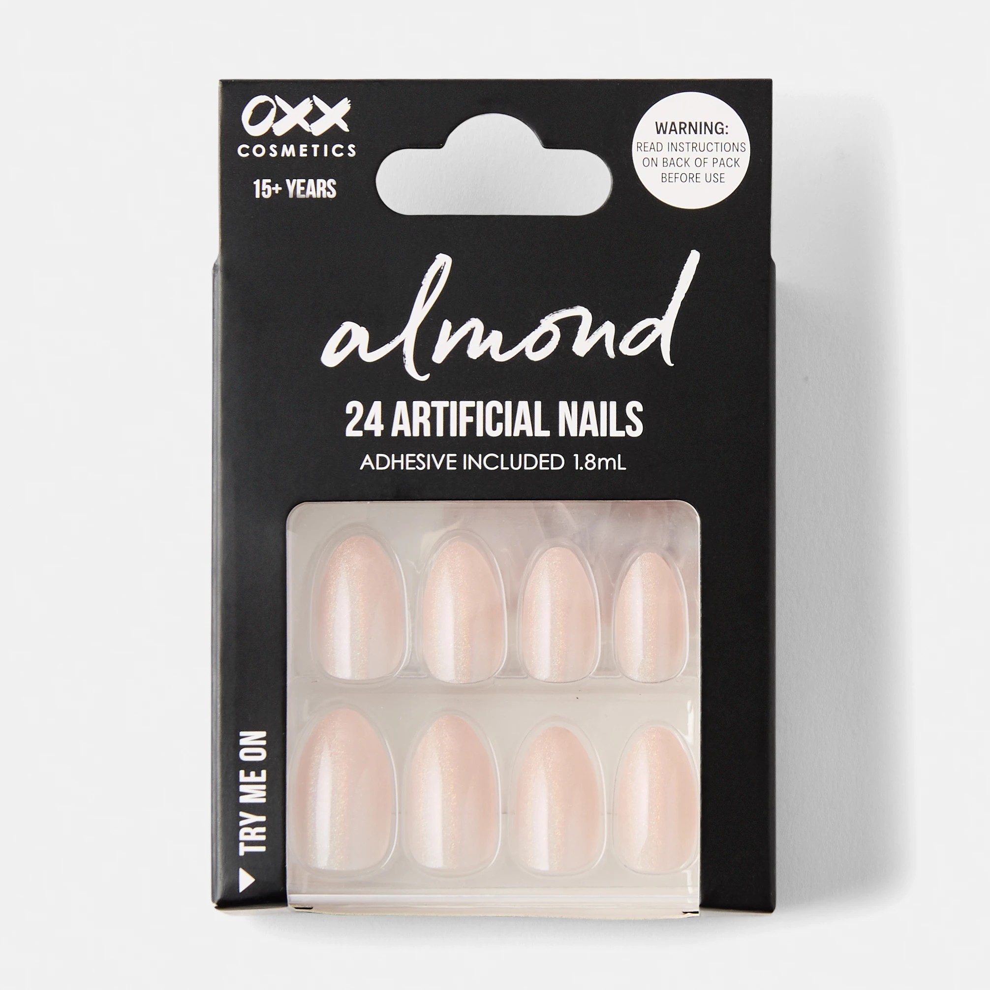 1 OXX Cosmetics 24 Pack Artificial Nails with Adhesive - Almond Shape, Pearl Glazed, 1 of 5