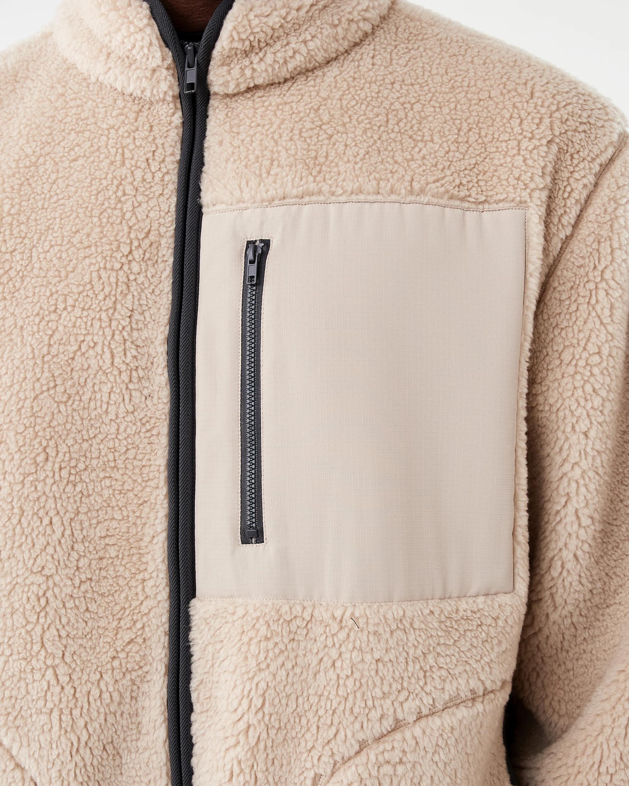 7 Active Mens Outdoor Oversized Sherpa Jacket Sil Beige, 7 of 7
