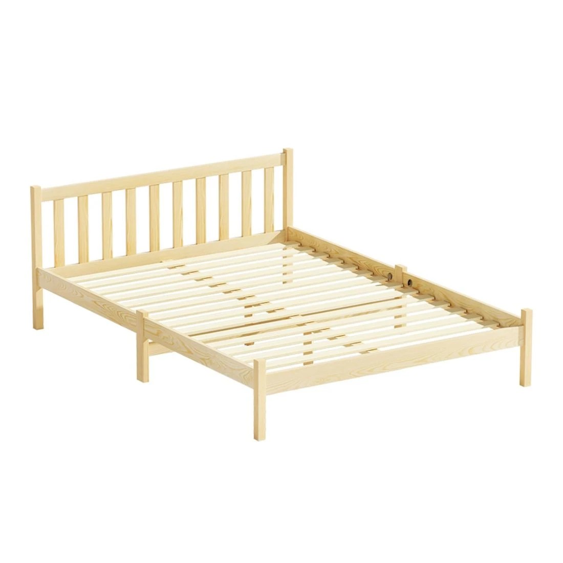 1 Artiss Bed Frame Double Size Wooden Oak - Brown, 1 of 5