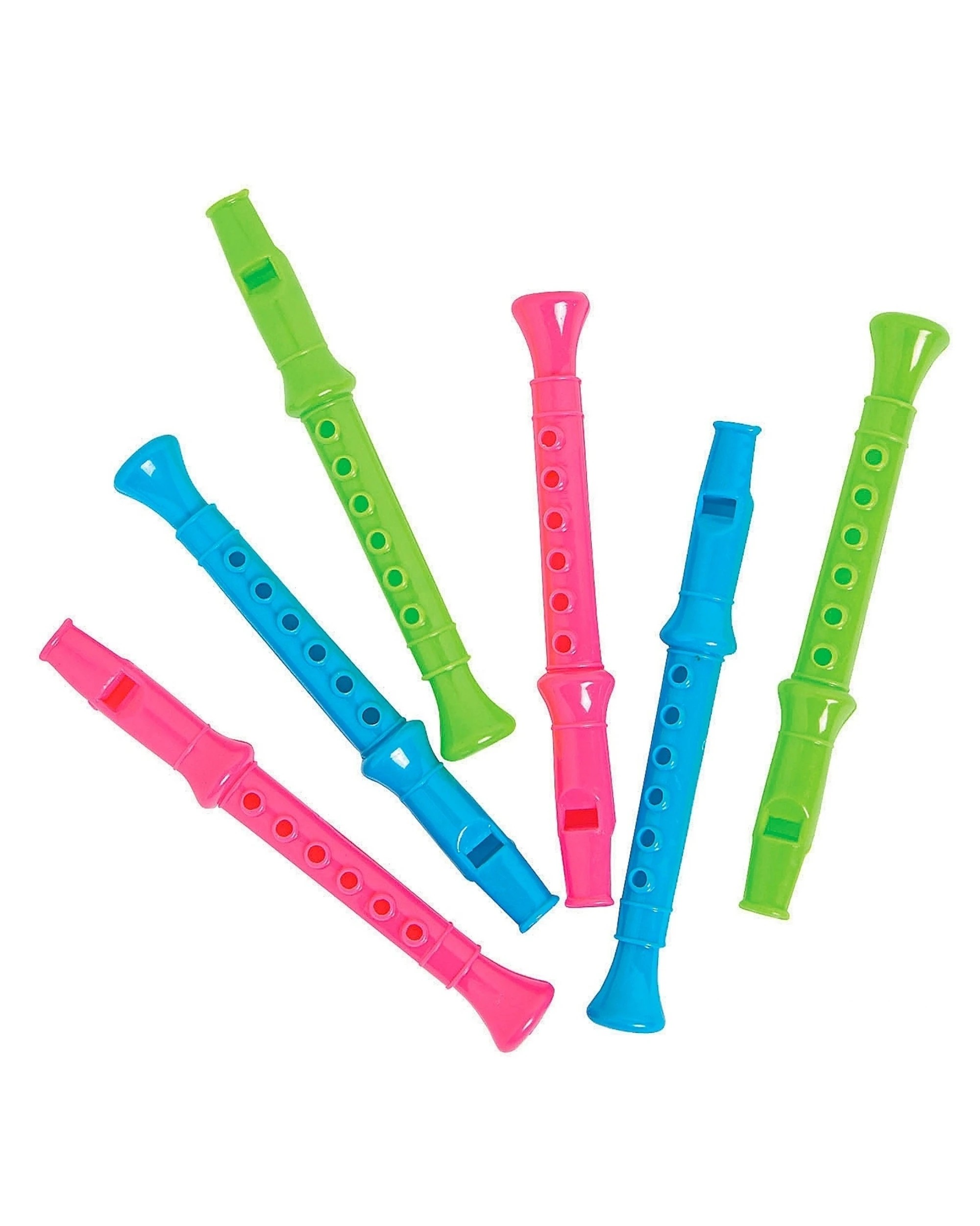 1 Fun Express Neon Plastic Flutes Pack of 6Multi - Multi, 1 of 2