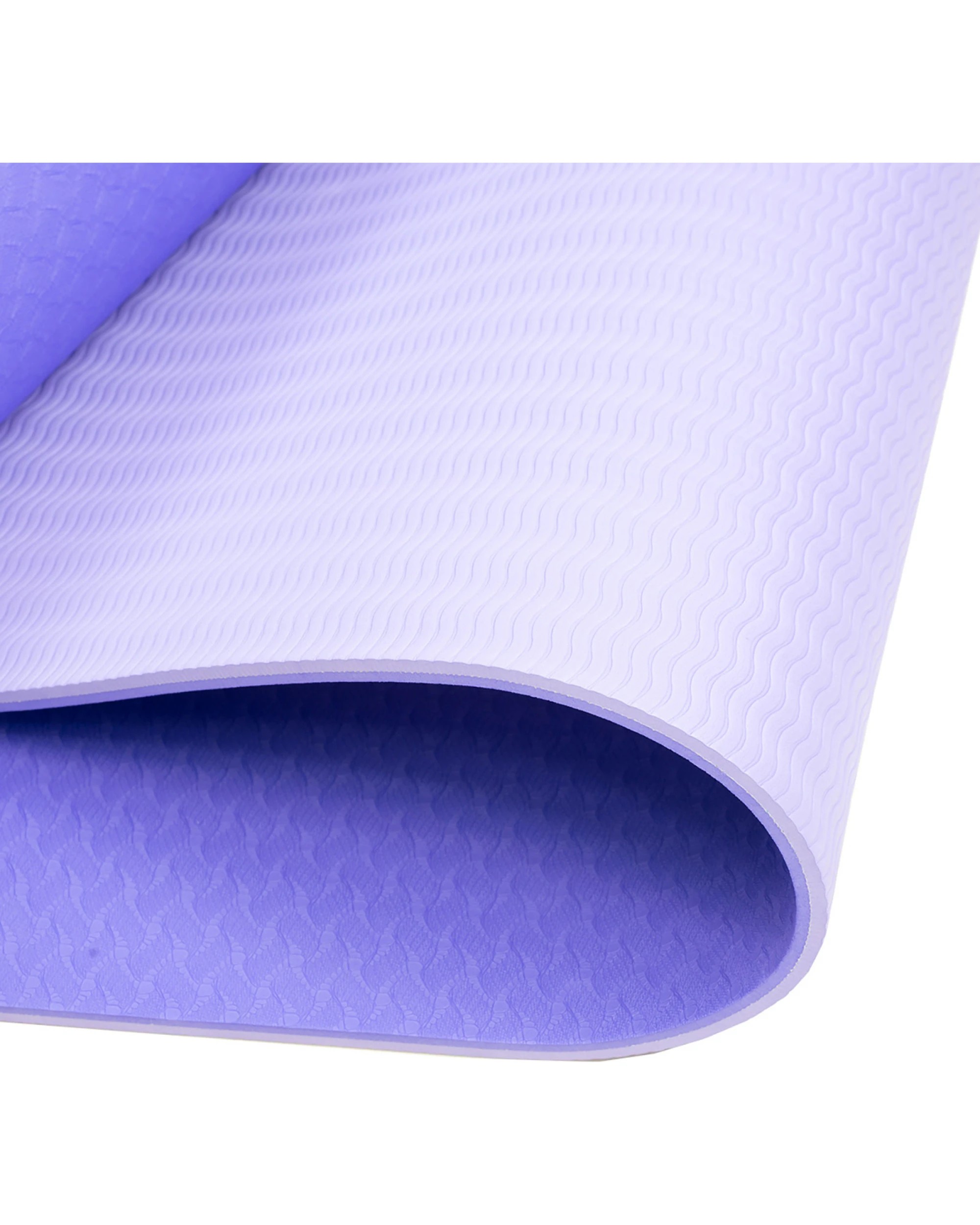 3 Powertrain 8mm Thick Yoga Exercise Mat Home Gym Pilates Fitness Dual Layer TPE - Purple, 3 of 5