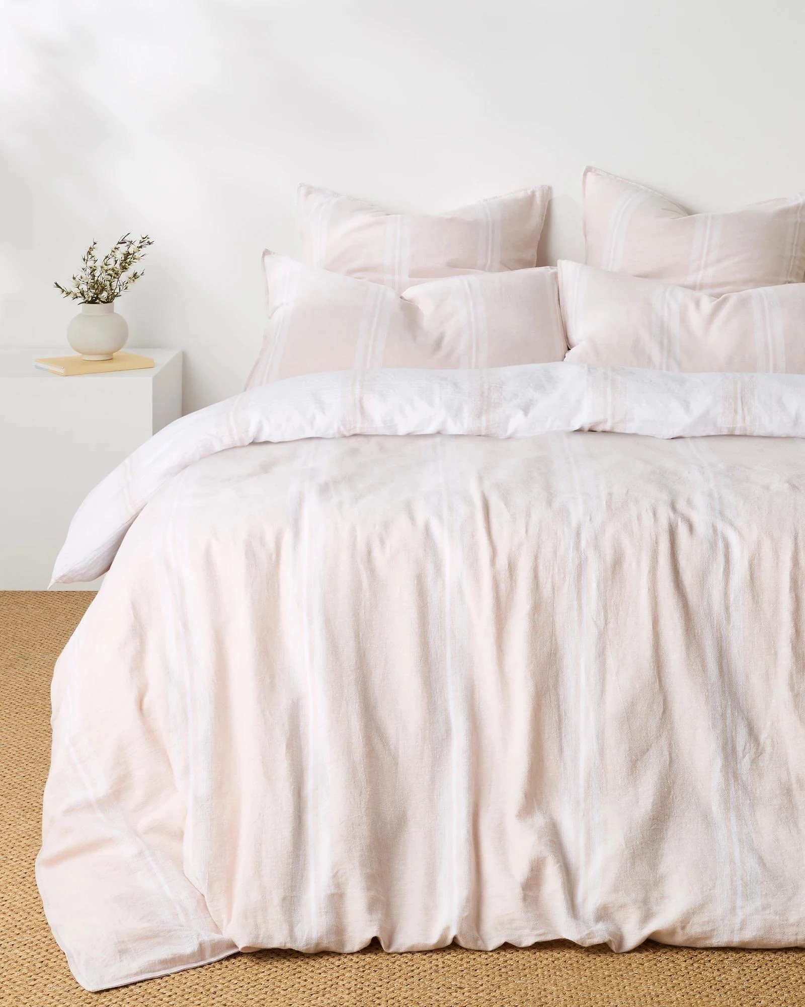 1 Target Rowie Stripe Linen/Cotton Quilt Cover Set - Queen Bed - Natural, 1 of 6