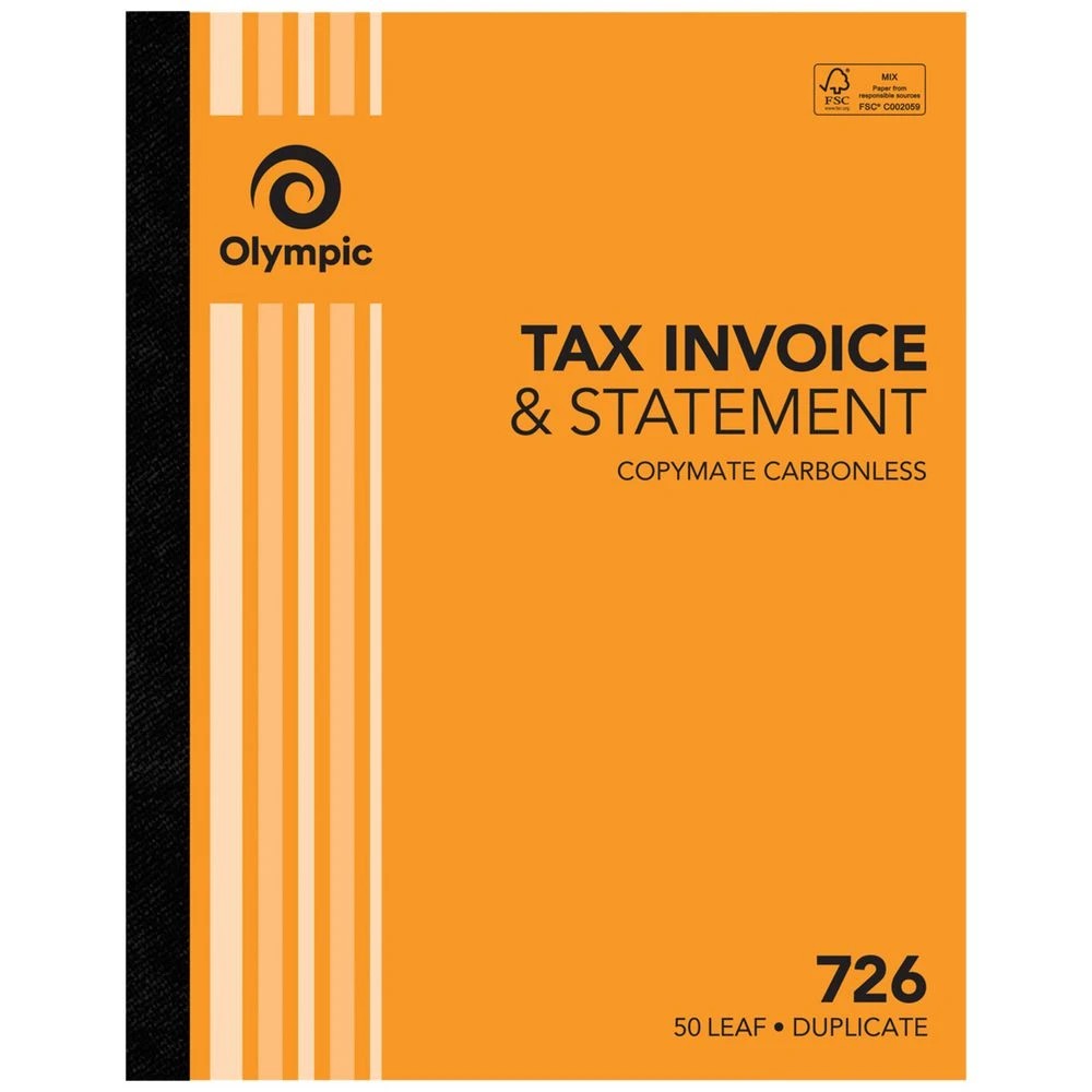 1 Olympic No.726 Carbonless Duplicate Invoice/Statement Book, 1 of 2