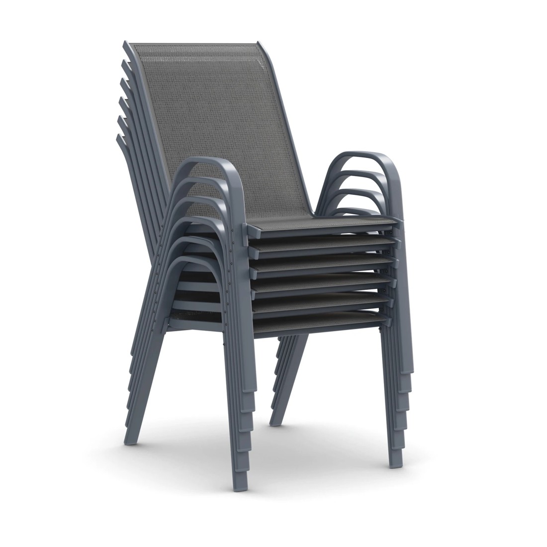 7 Alfordson 6x Outdoor Lounge Chairs Patio Dining Furniture Garden Stackable - Grey, 7 of 10