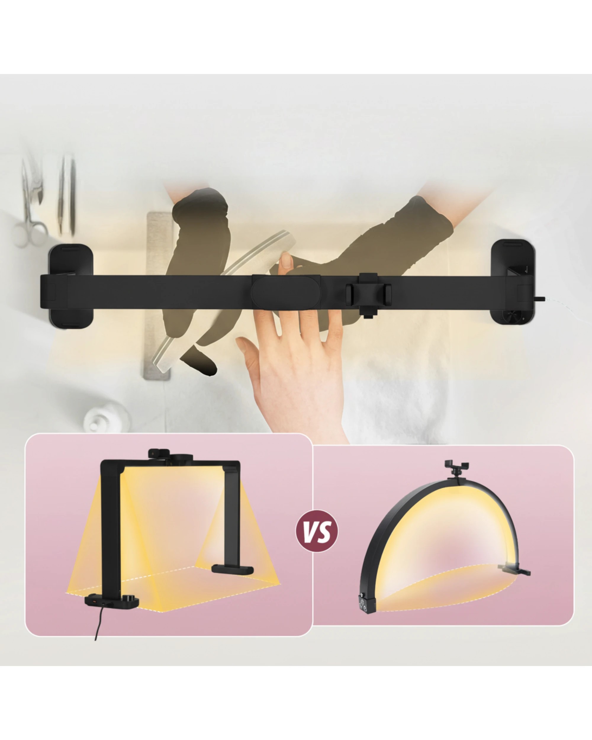 5 Advwin Foldable Nail Tech Lamp for Desk - Black, 5 of 8