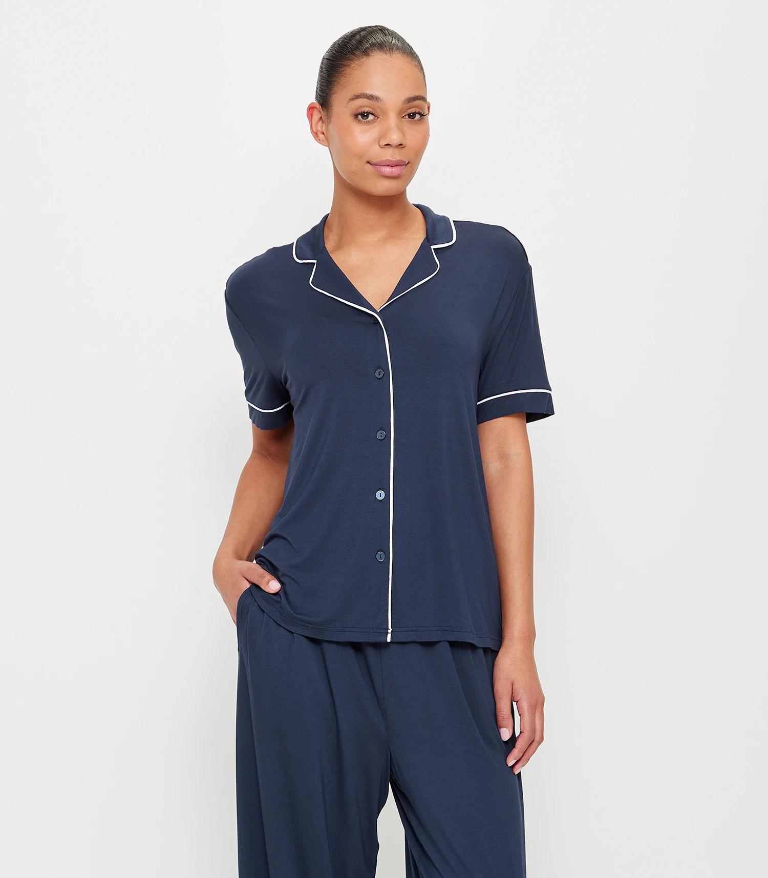 2 Target Woman Soft Comfort Bamboo Full Length Pyjama Set NAVY BLUE, 2 of 5