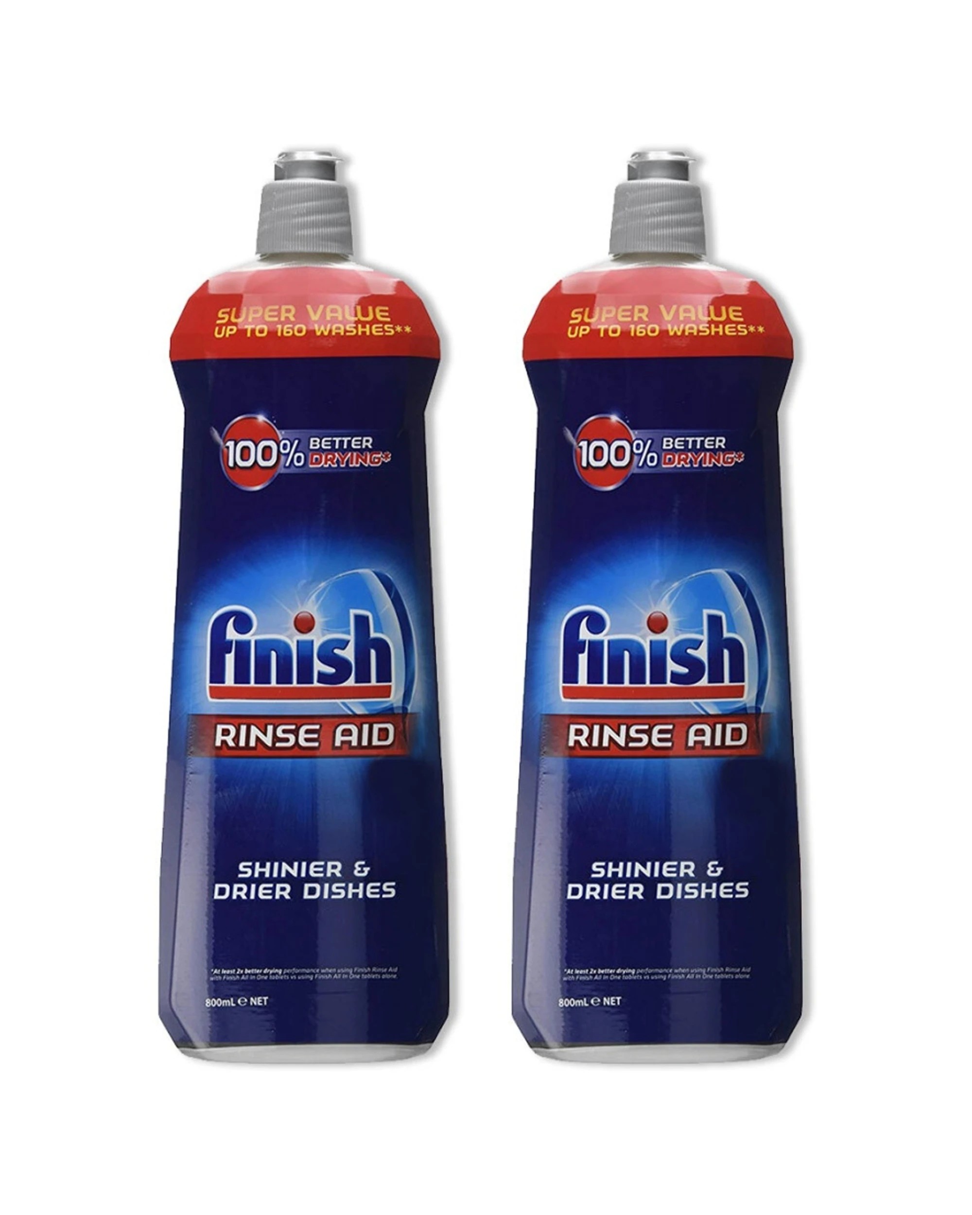 1 Finish 2pc Rinse Aid Dishwasher Rinse Aid Water Spot Remover 800ml Value Pack, 1 of 3