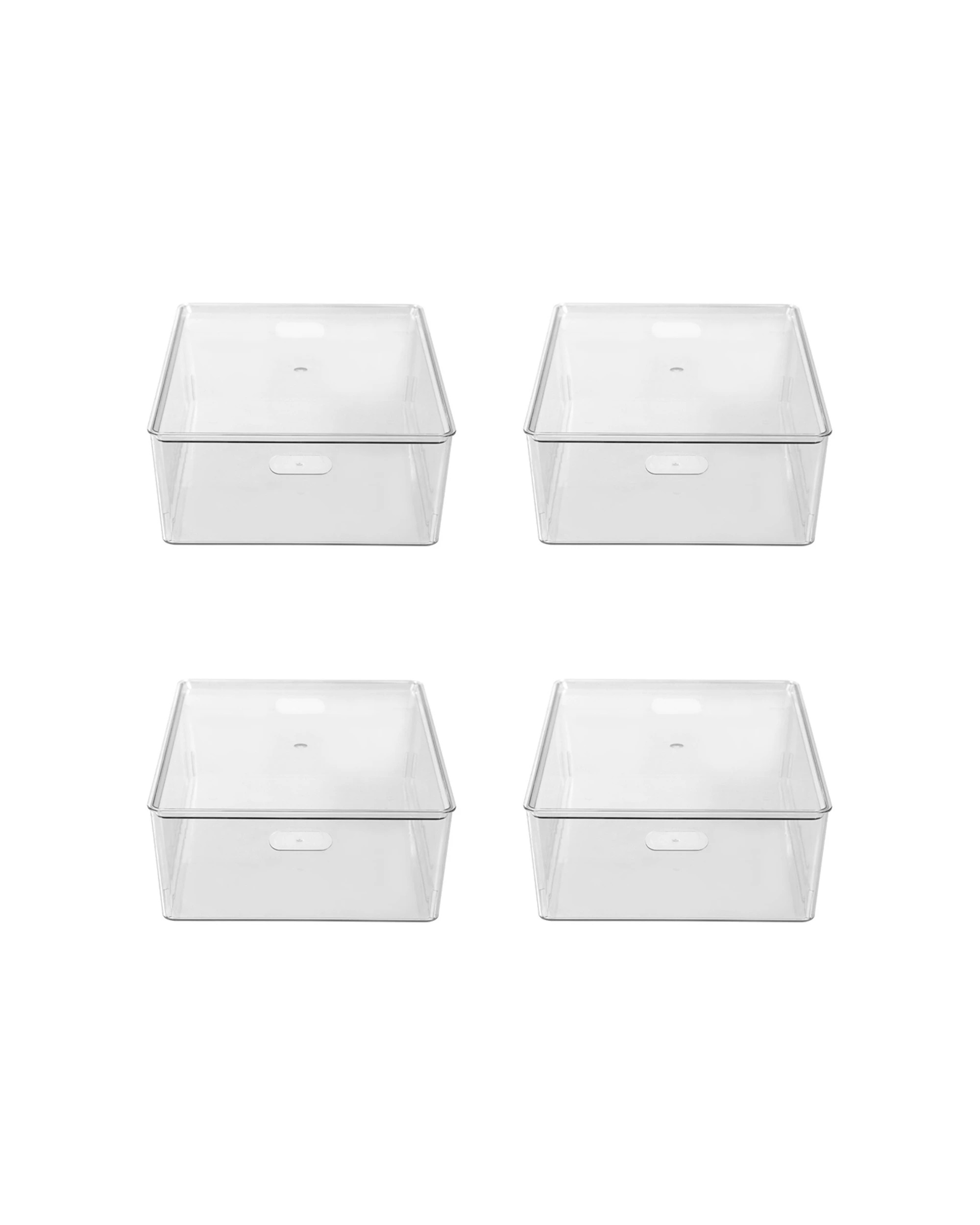1 Boxsweden Crystal Tidy Box 4 Pack Lidded Storage Box 24L 54cm Small Oval Handles
 - plain, 1 of 6
